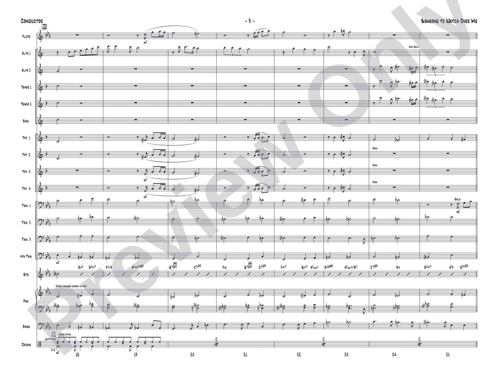 Someone to Watch Over Me: Jazz Ensemble Conductor Score & Parts