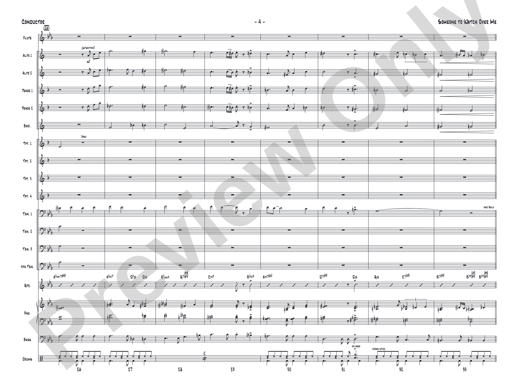 Someone to Watch Over Me: Jazz Ensemble Conductor Score & Parts