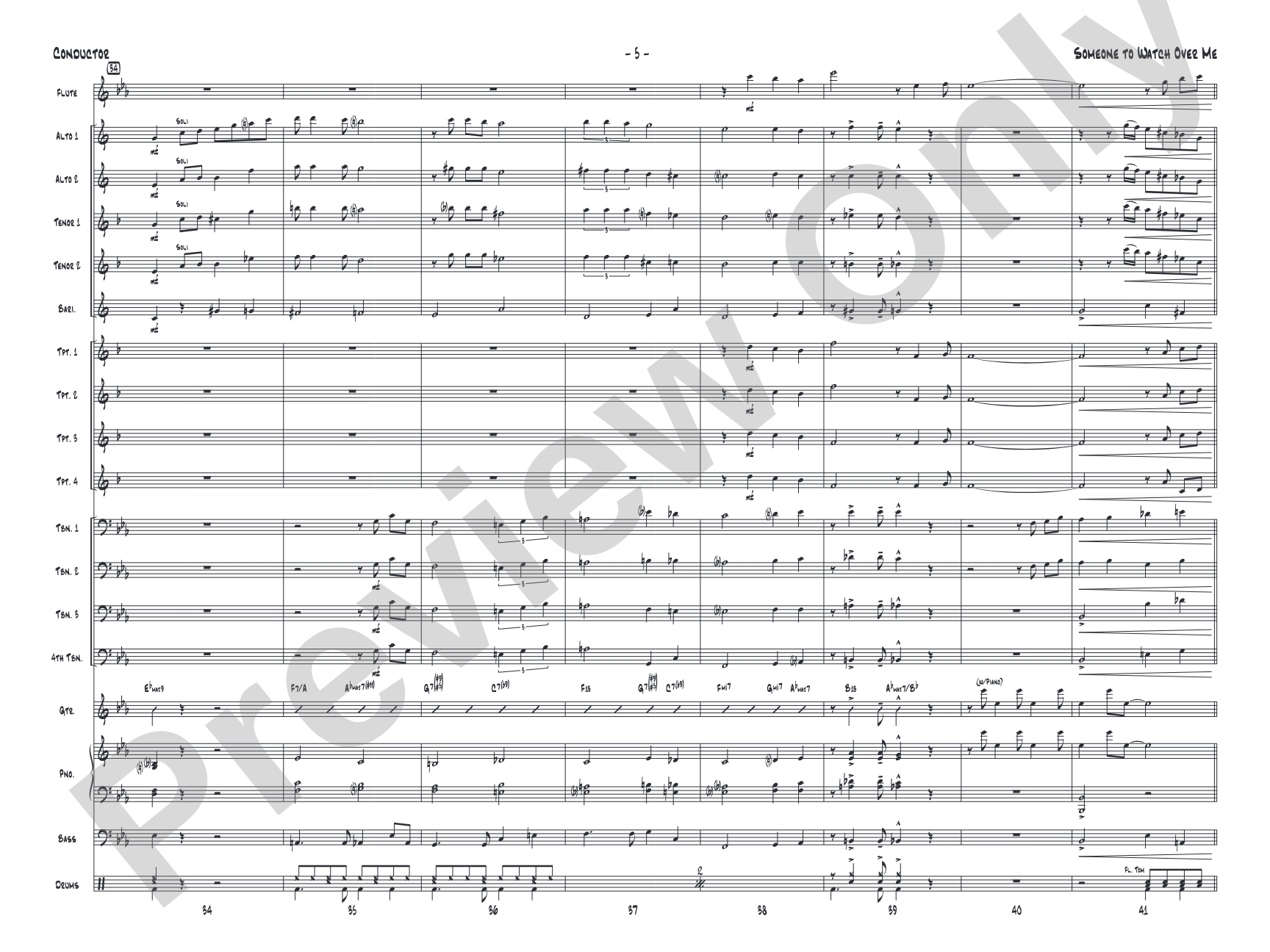 Someone to Watch Over Me: Jazz Ensemble Conductor Score & Parts