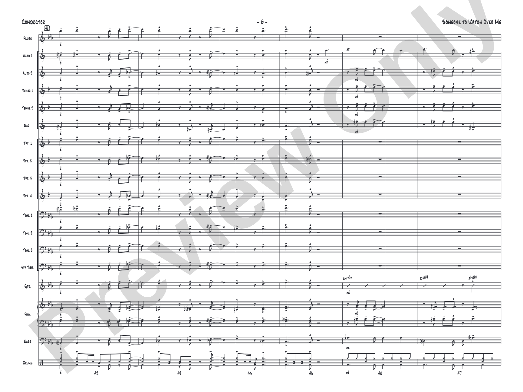 Someone to Watch Over Me: Jazz Ensemble Conductor Score & Parts