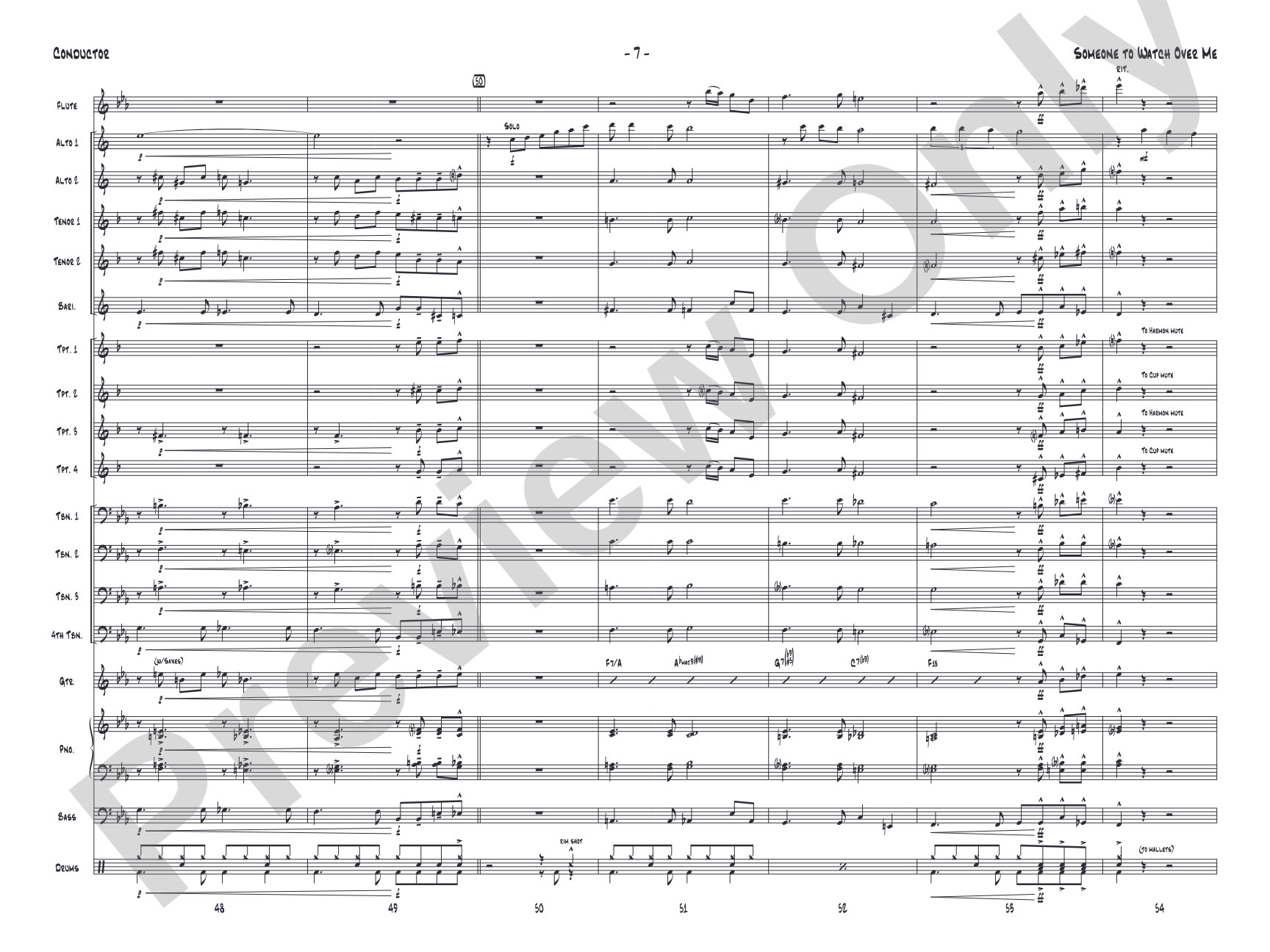 Someone to Watch Over Me: Jazz Ensemble Conductor Score & Parts