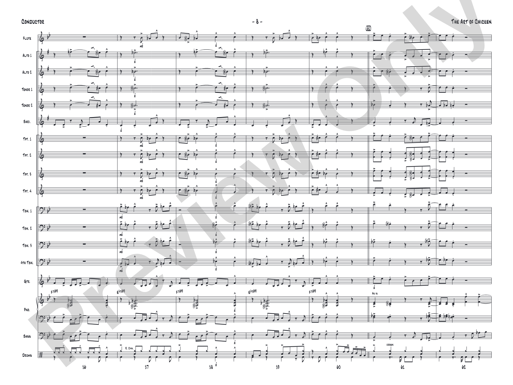 The Art of Chicken: Jazz Ensemble Conductor Score & Parts