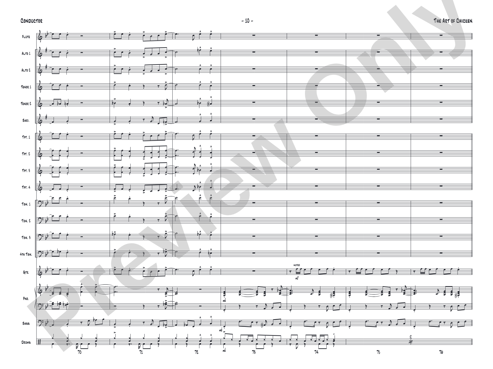 The Art of Chicken: Jazz Ensemble Conductor Score & Parts