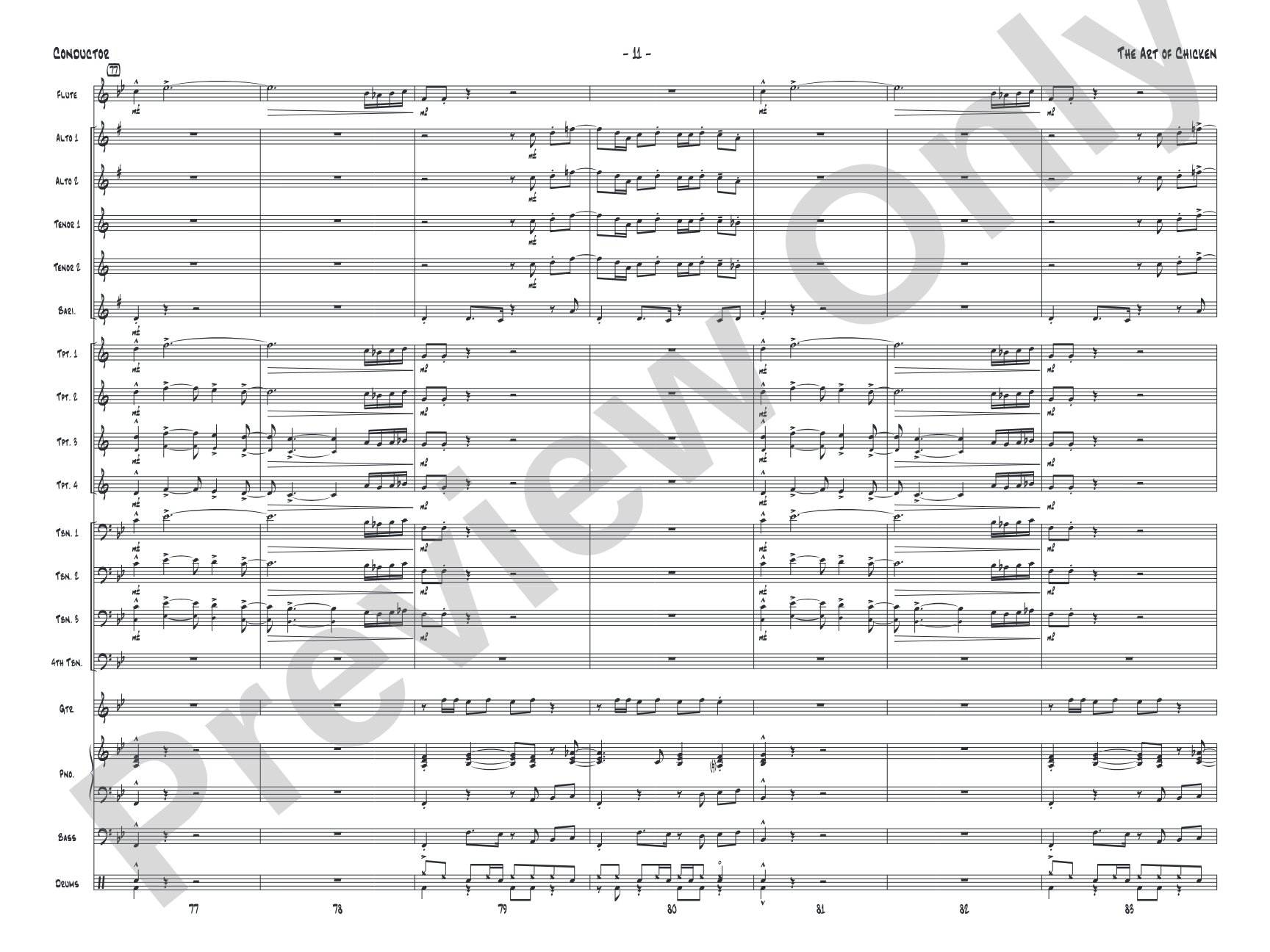 The Art of Chicken: Jazz Ensemble Conductor Score & Parts