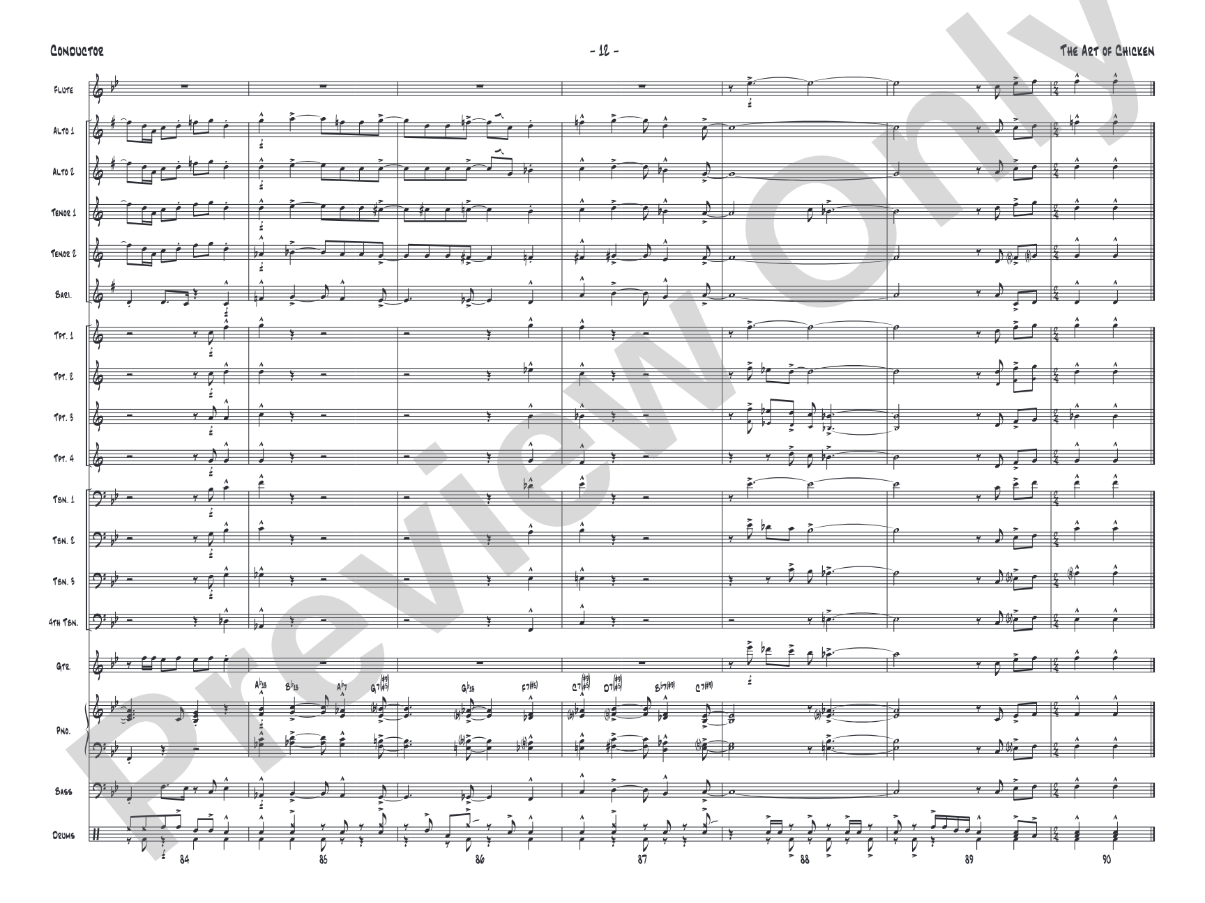 The Art of Chicken: Jazz Ensemble Conductor Score & Parts