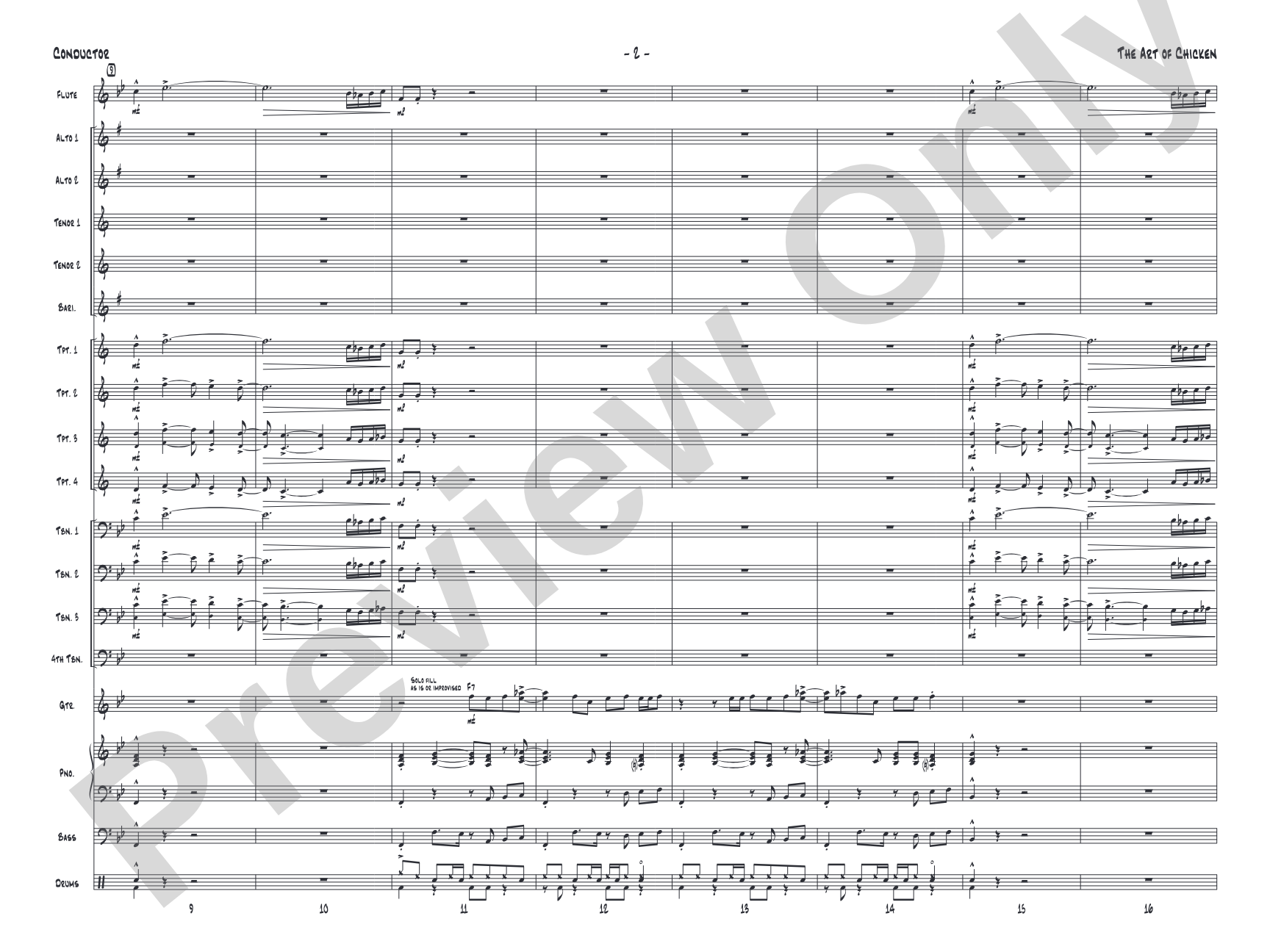 The Art of Chicken: Jazz Ensemble Conductor Score & Parts