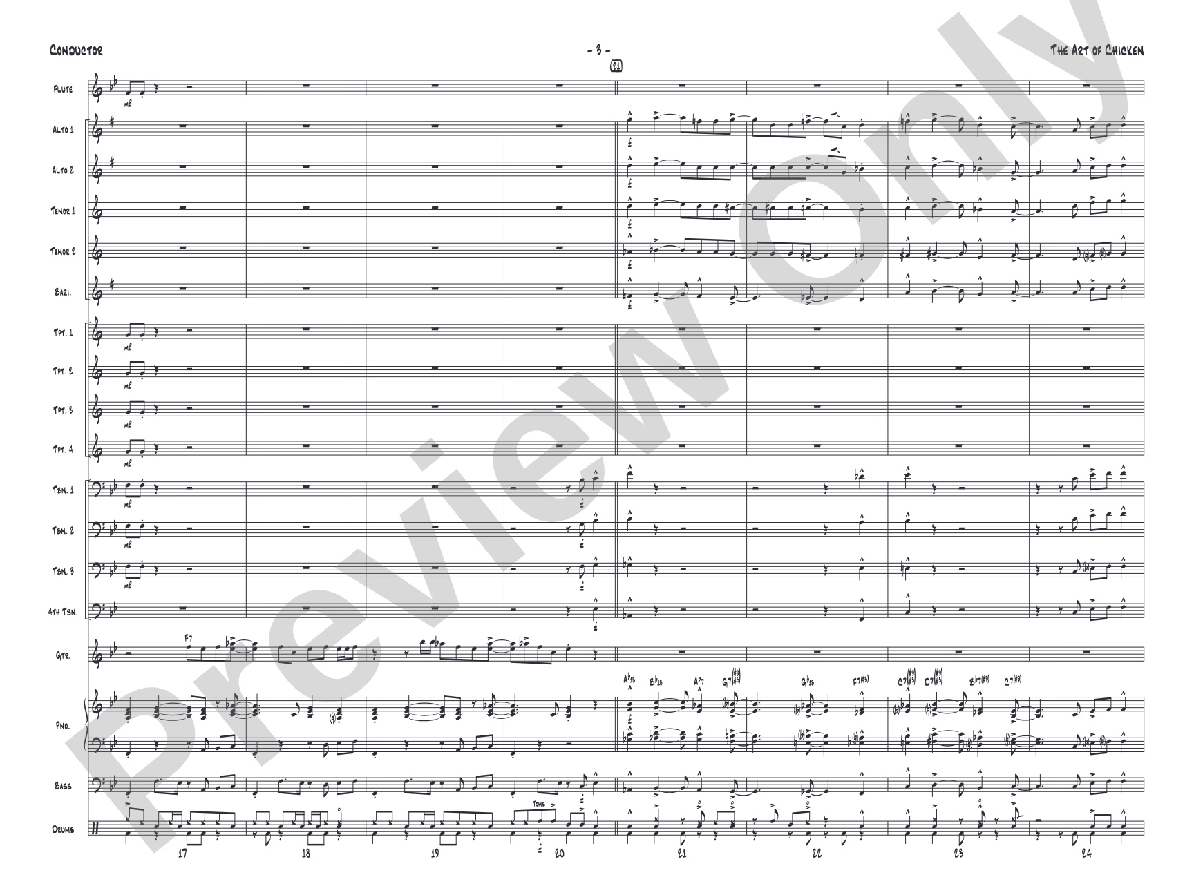 The Art of Chicken: Jazz Ensemble Conductor Score & Parts