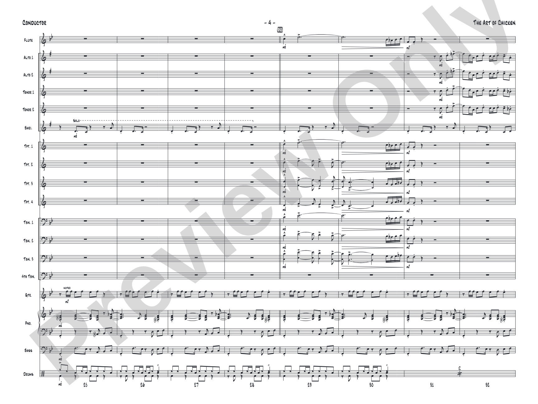 The Art of Chicken: Jazz Ensemble Conductor Score & Parts