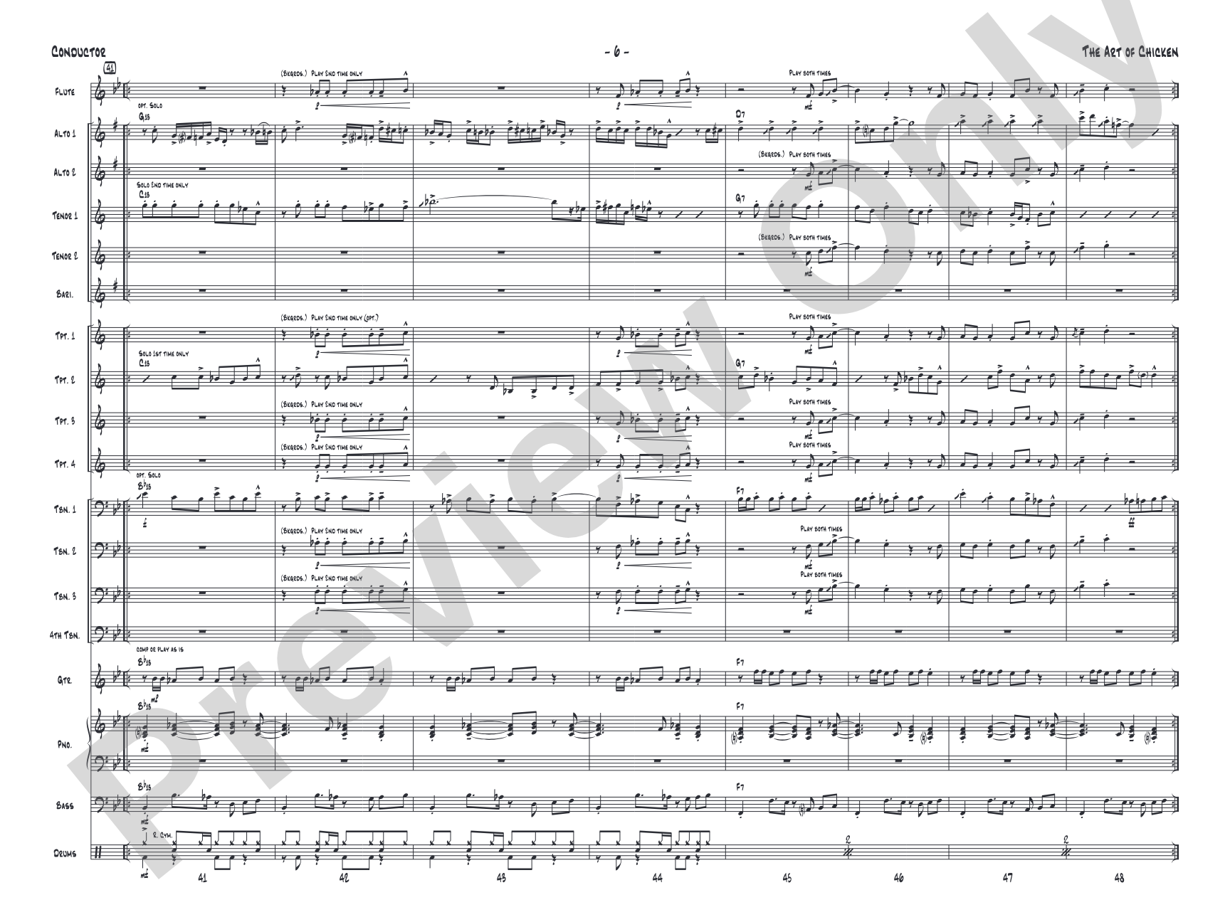 The Art of Chicken: Jazz Ensemble Conductor Score & Parts