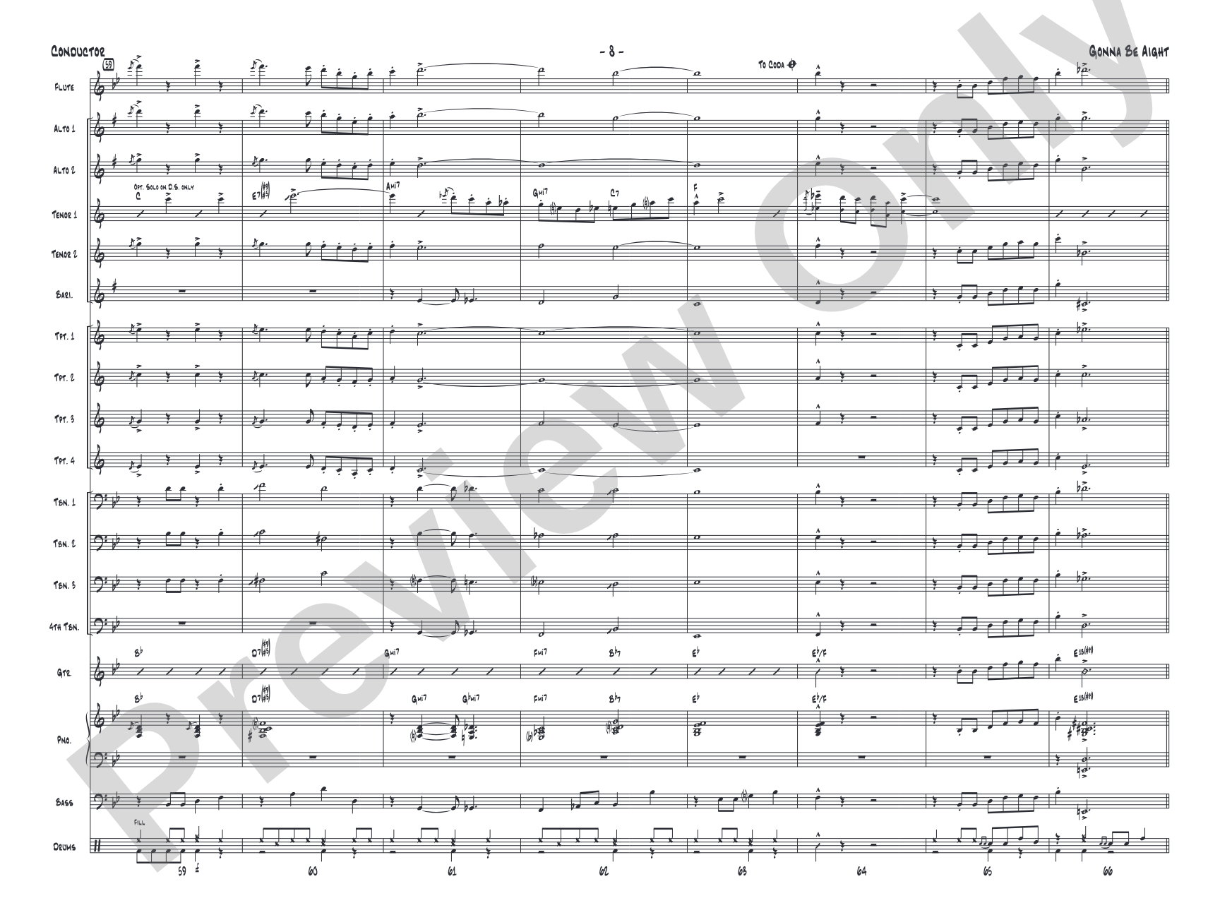 Gonna Be Aight: Jazz Ensemble Conductor Score & Parts