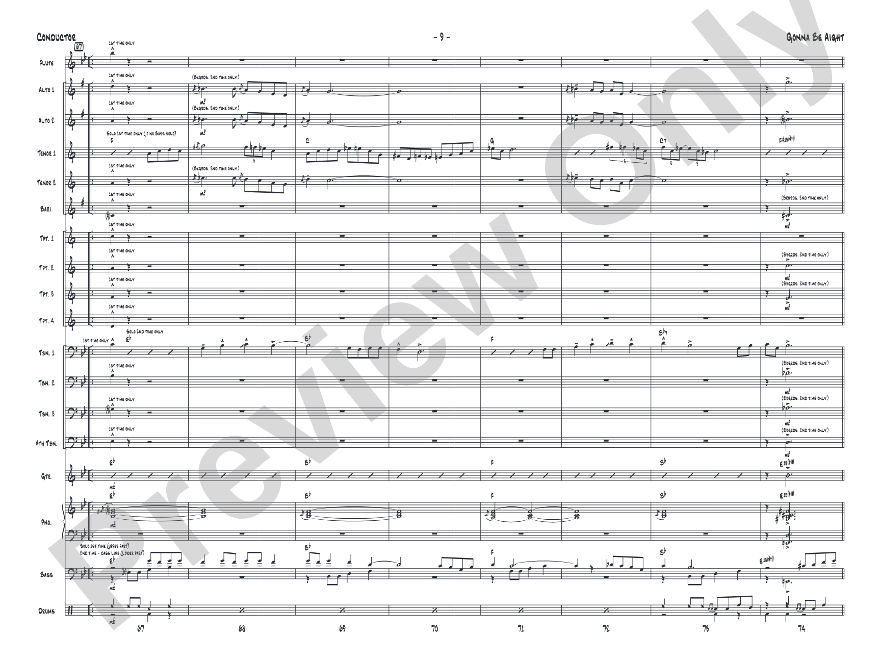 Gonna Be Aight: Jazz Ensemble Conductor Score & Parts