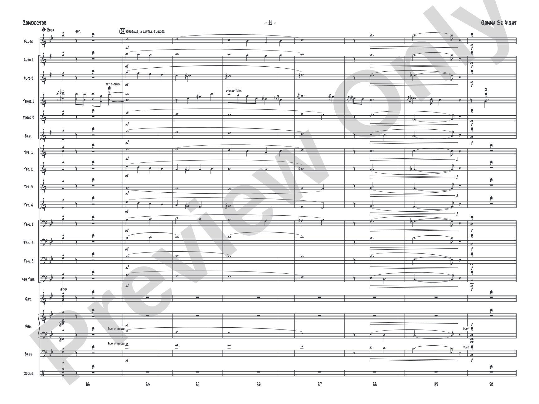 Gonna Be Aight: Jazz Ensemble Conductor Score & Parts