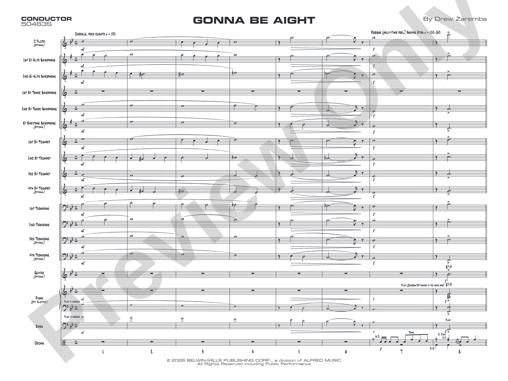 Gonna Be Aight: Jazz Ensemble Conductor Score & Parts