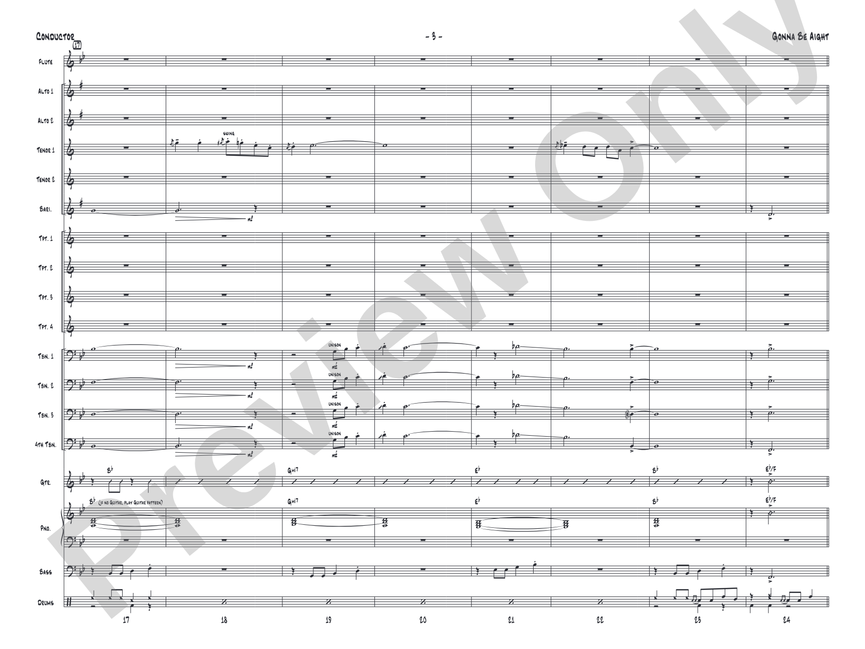 Gonna Be Aight: Jazz Ensemble Conductor Score & Parts