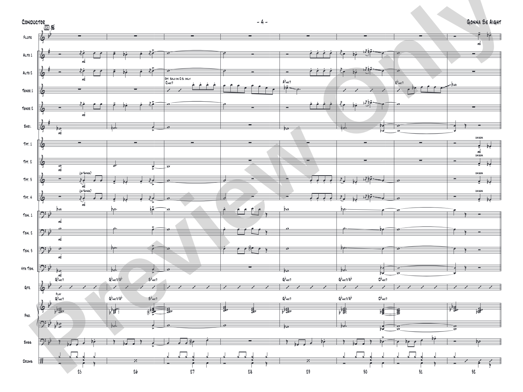 Gonna Be Aight: Jazz Ensemble Conductor Score & Parts