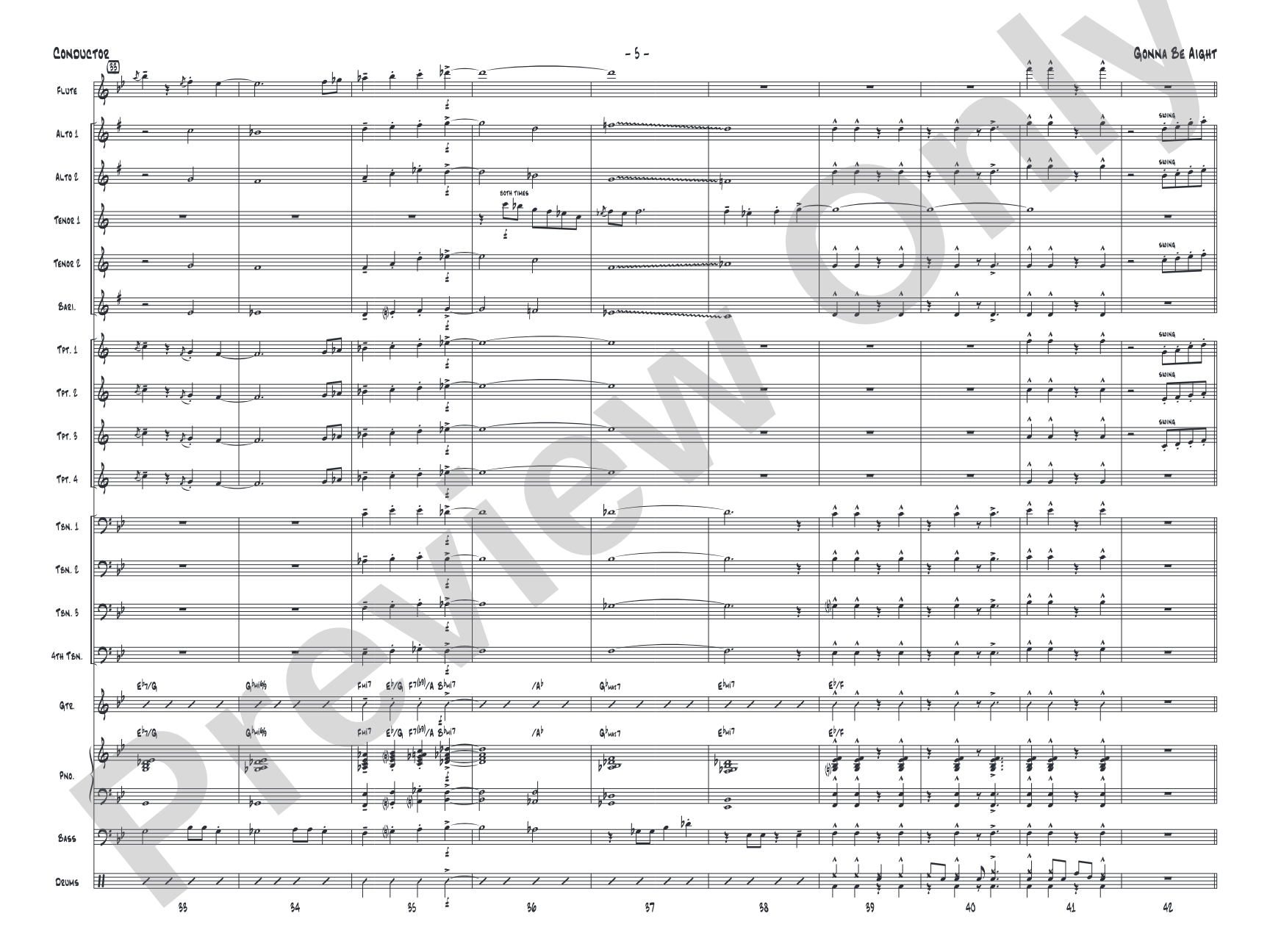 Gonna Be Aight: Jazz Ensemble Conductor Score & Parts