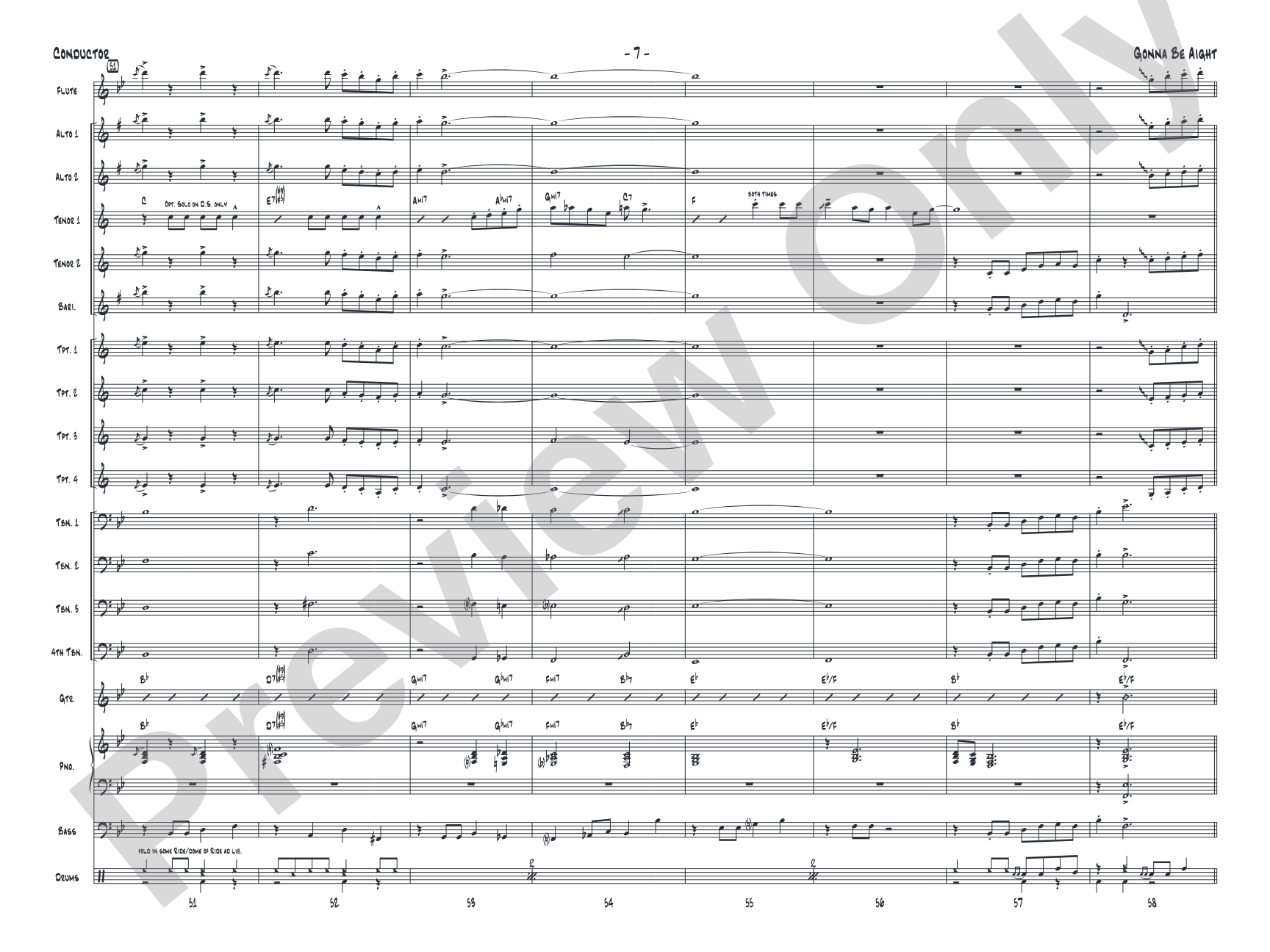 Gonna Be Aight: Jazz Ensemble Conductor Score & Parts