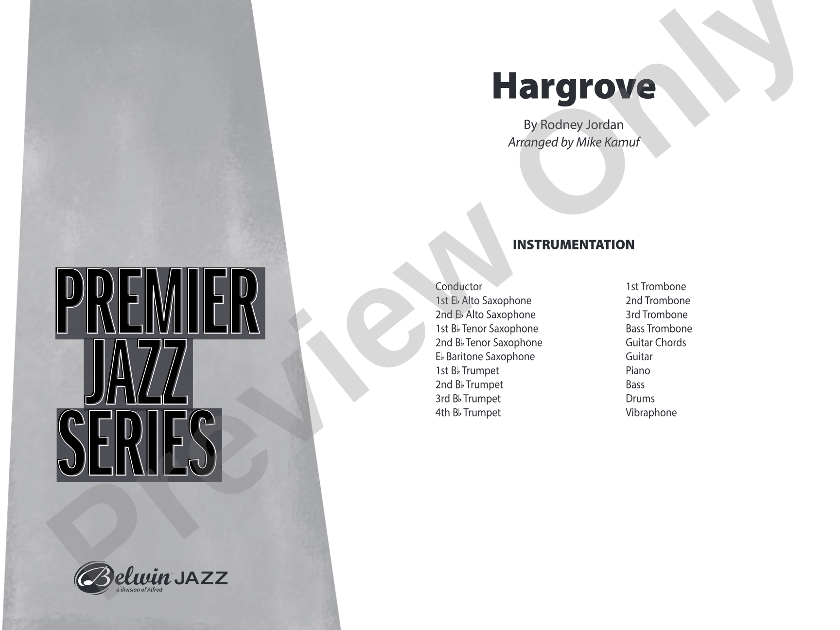 Hargrove: Jazz Ensemble Conductor Score & Parts