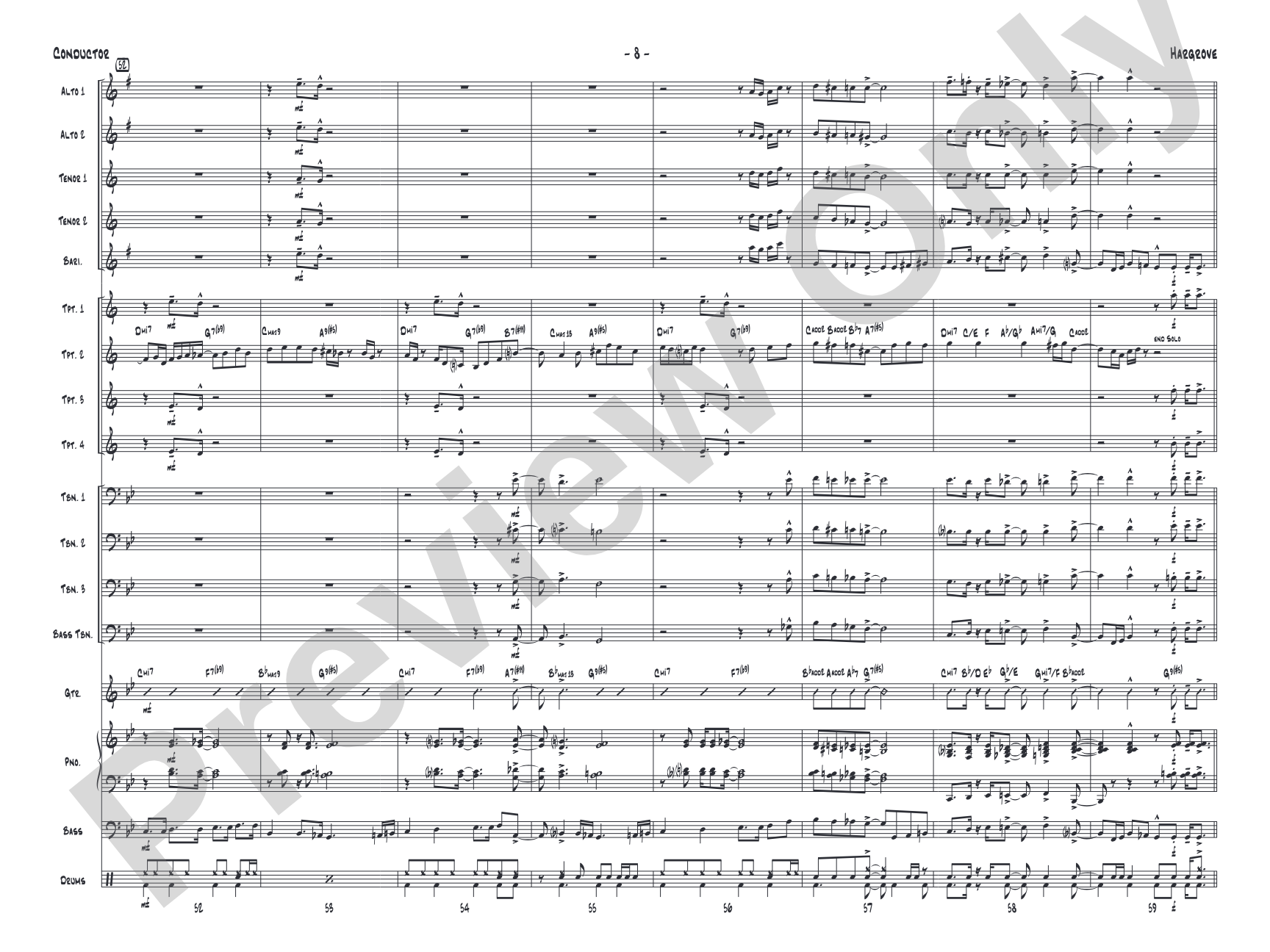 Hargrove: Jazz Ensemble Conductor Score & Parts