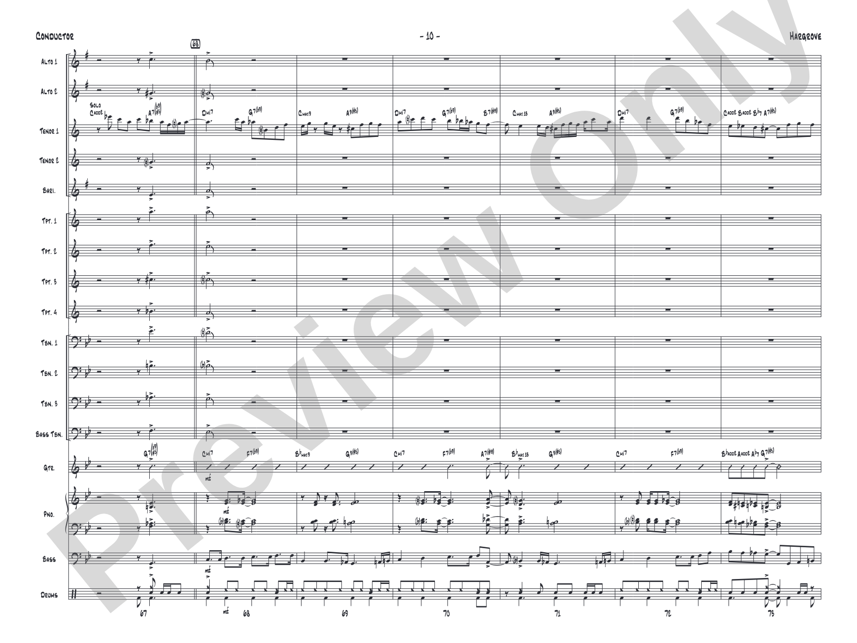 Hargrove: Jazz Ensemble Conductor Score & Parts