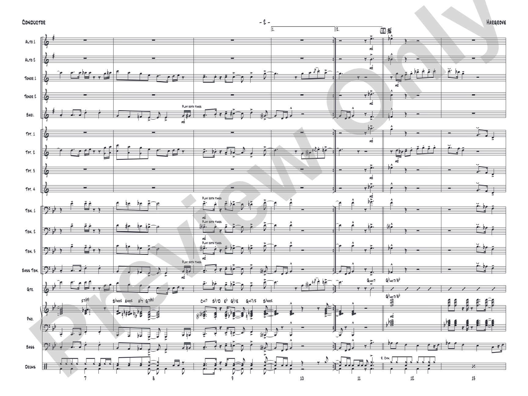 Hargrove: Jazz Ensemble Conductor Score & Parts