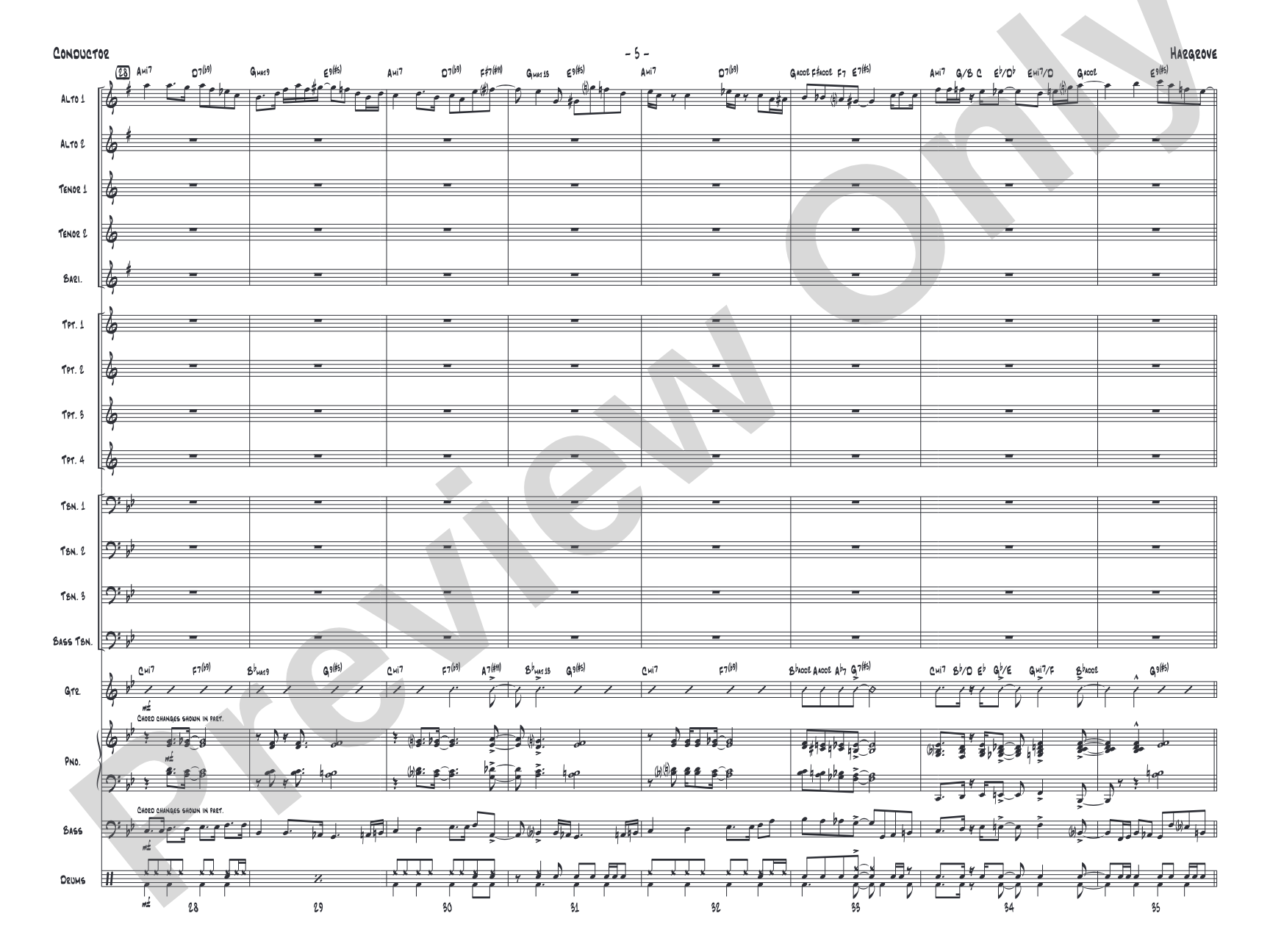 Hargrove: Jazz Ensemble Conductor Score & Parts