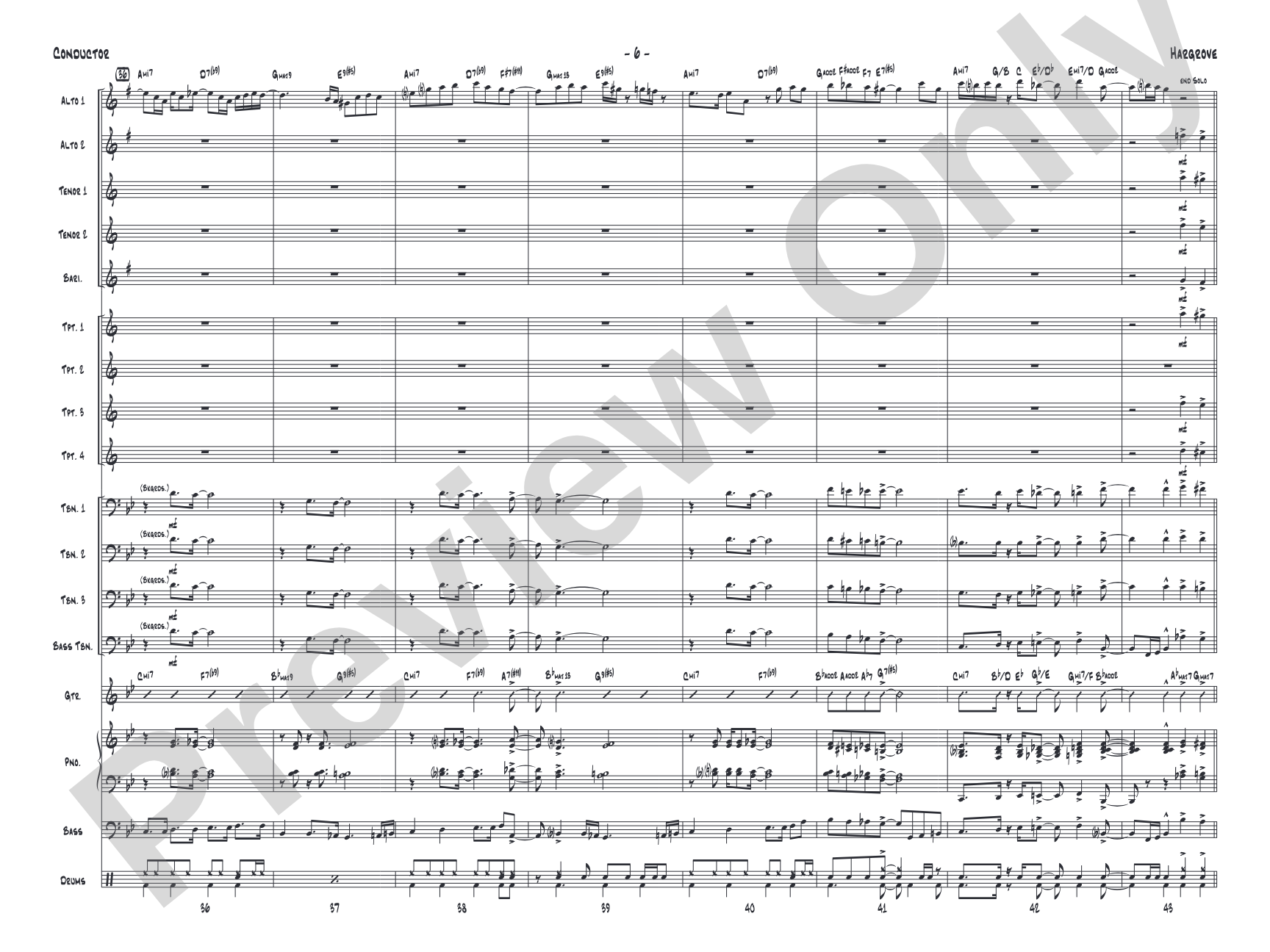 Hargrove: Jazz Ensemble Conductor Score & Parts