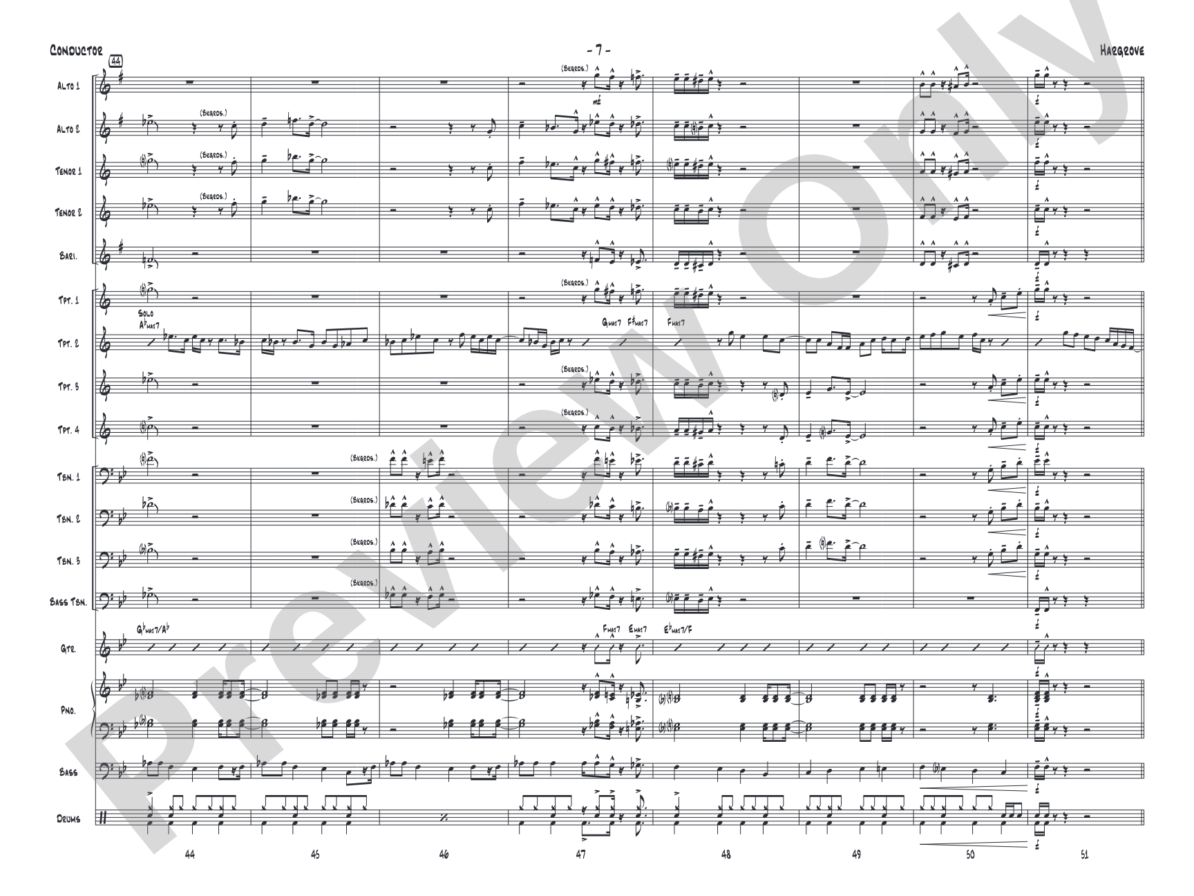 Hargrove: Jazz Ensemble Conductor Score & Parts
