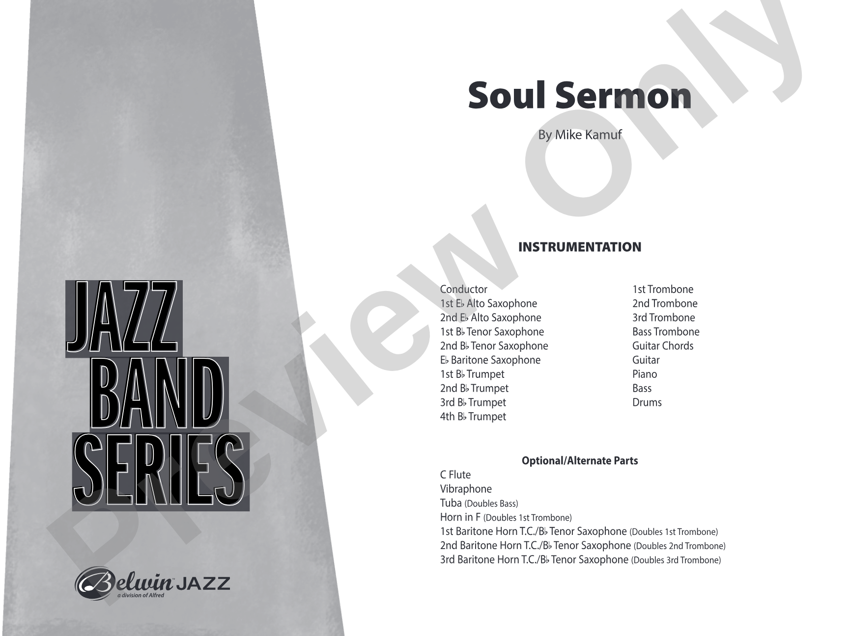 Soul Sermon: Jazz Ensemble Conductor Score & Parts