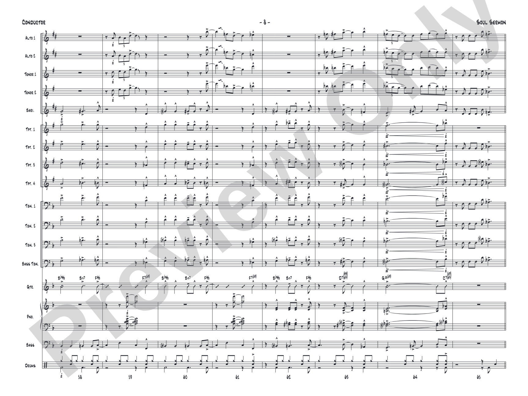 Soul Sermon: Jazz Ensemble Conductor Score & Parts