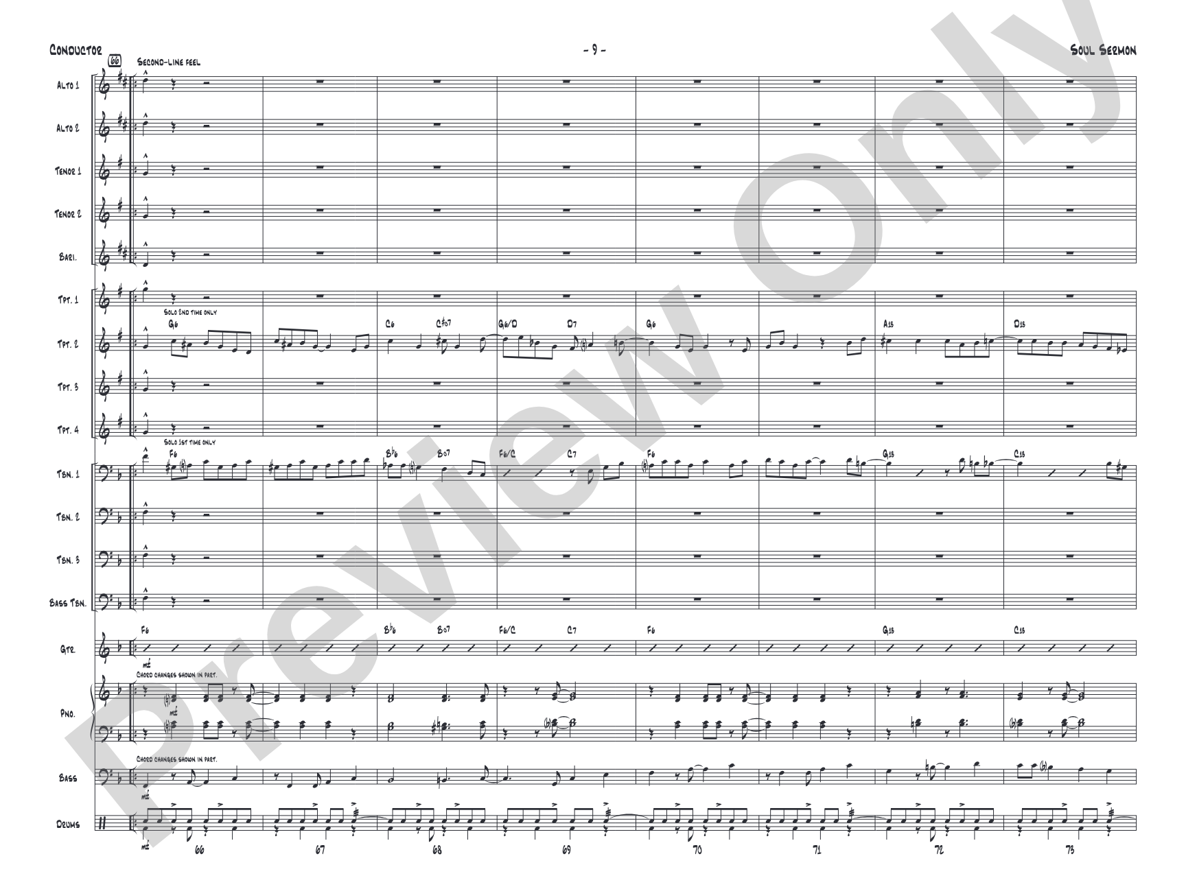 Soul Sermon: Jazz Ensemble Conductor Score & Parts