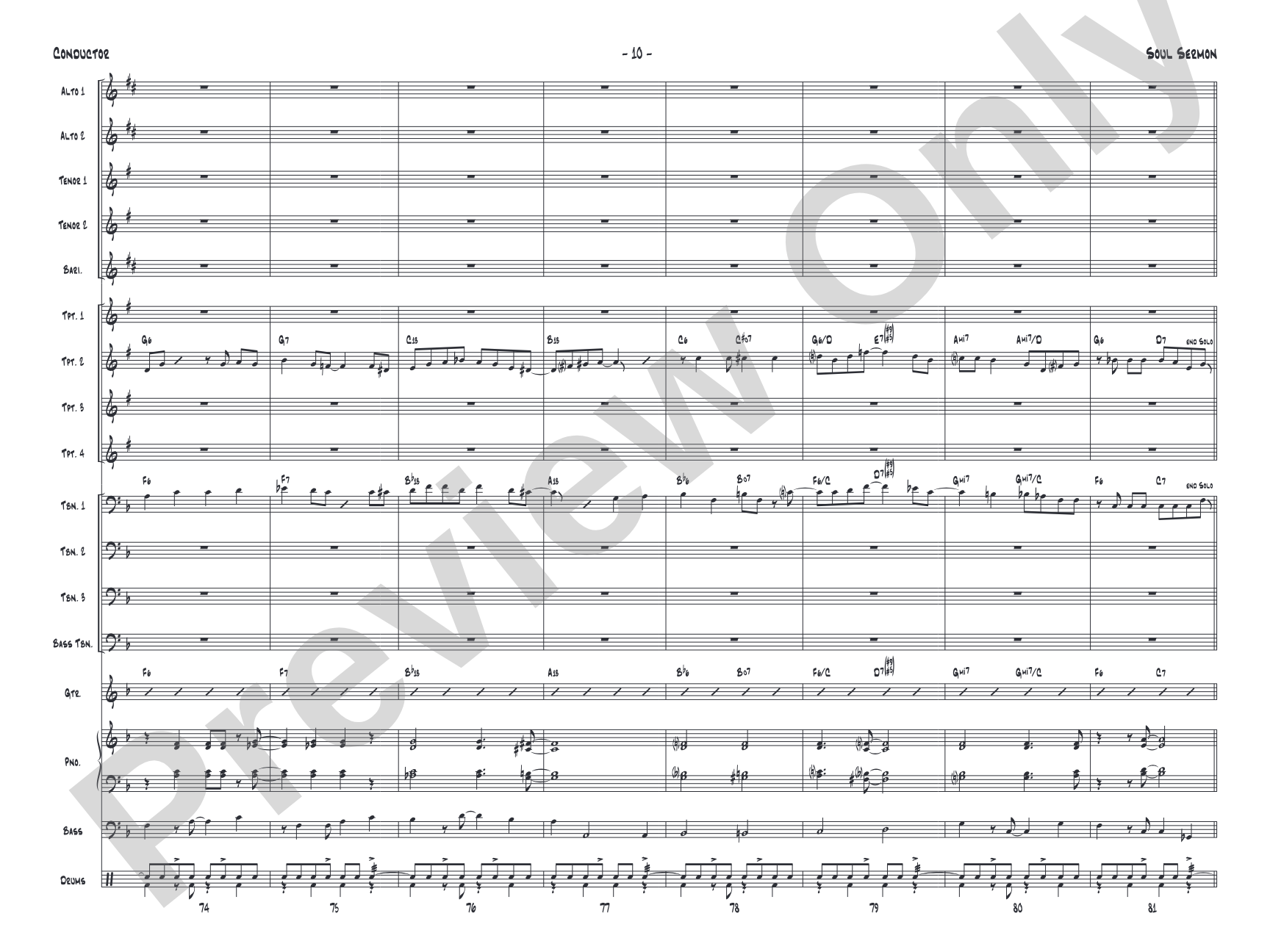Soul Sermon: Jazz Ensemble Conductor Score & Parts