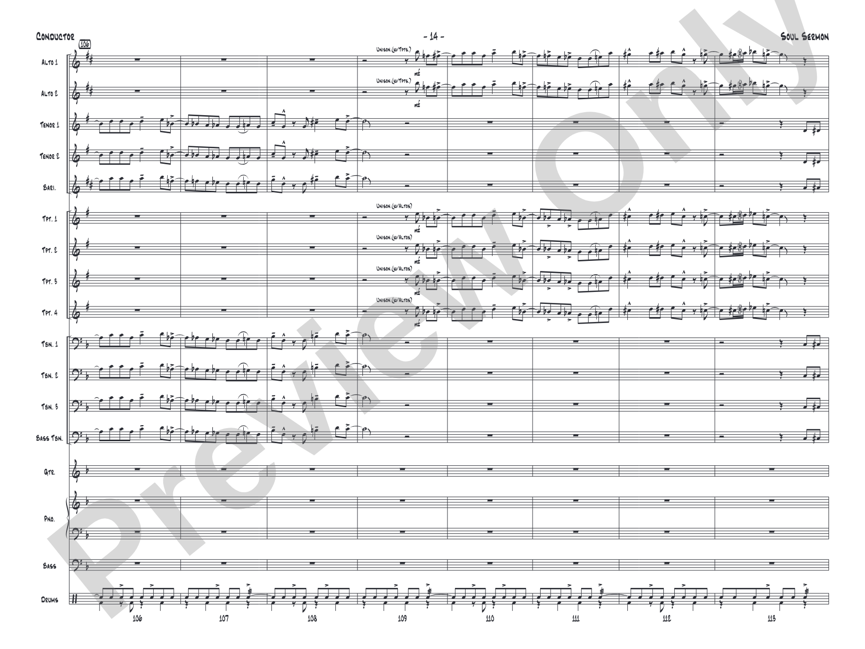 Soul Sermon: Jazz Ensemble Conductor Score & Parts