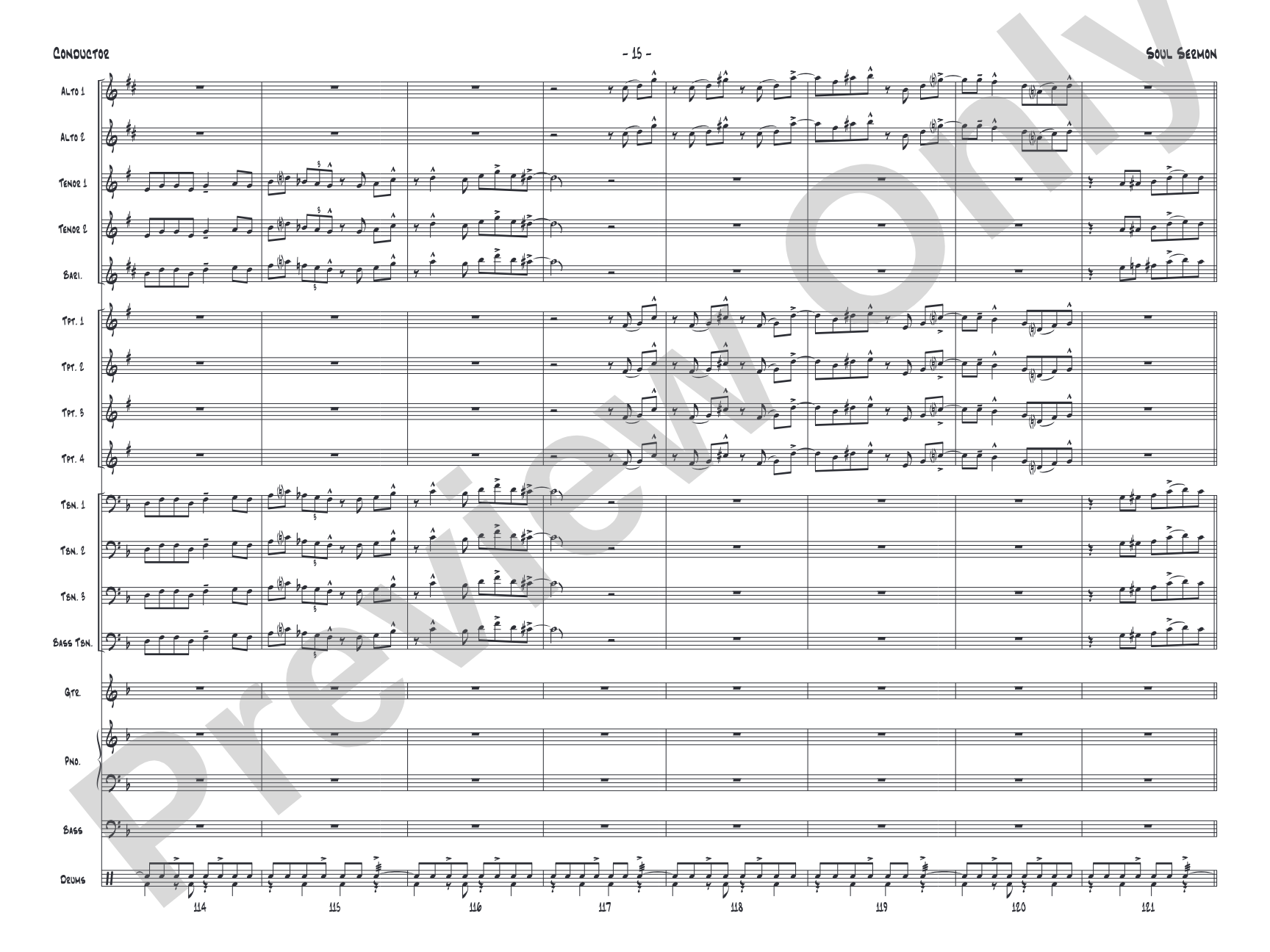 Soul Sermon: Jazz Ensemble Conductor Score & Parts
