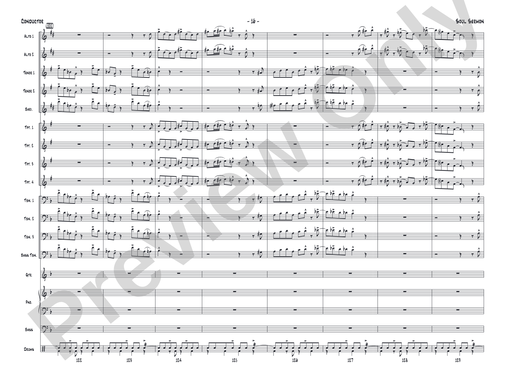Soul Sermon: Jazz Ensemble Conductor Score & Parts