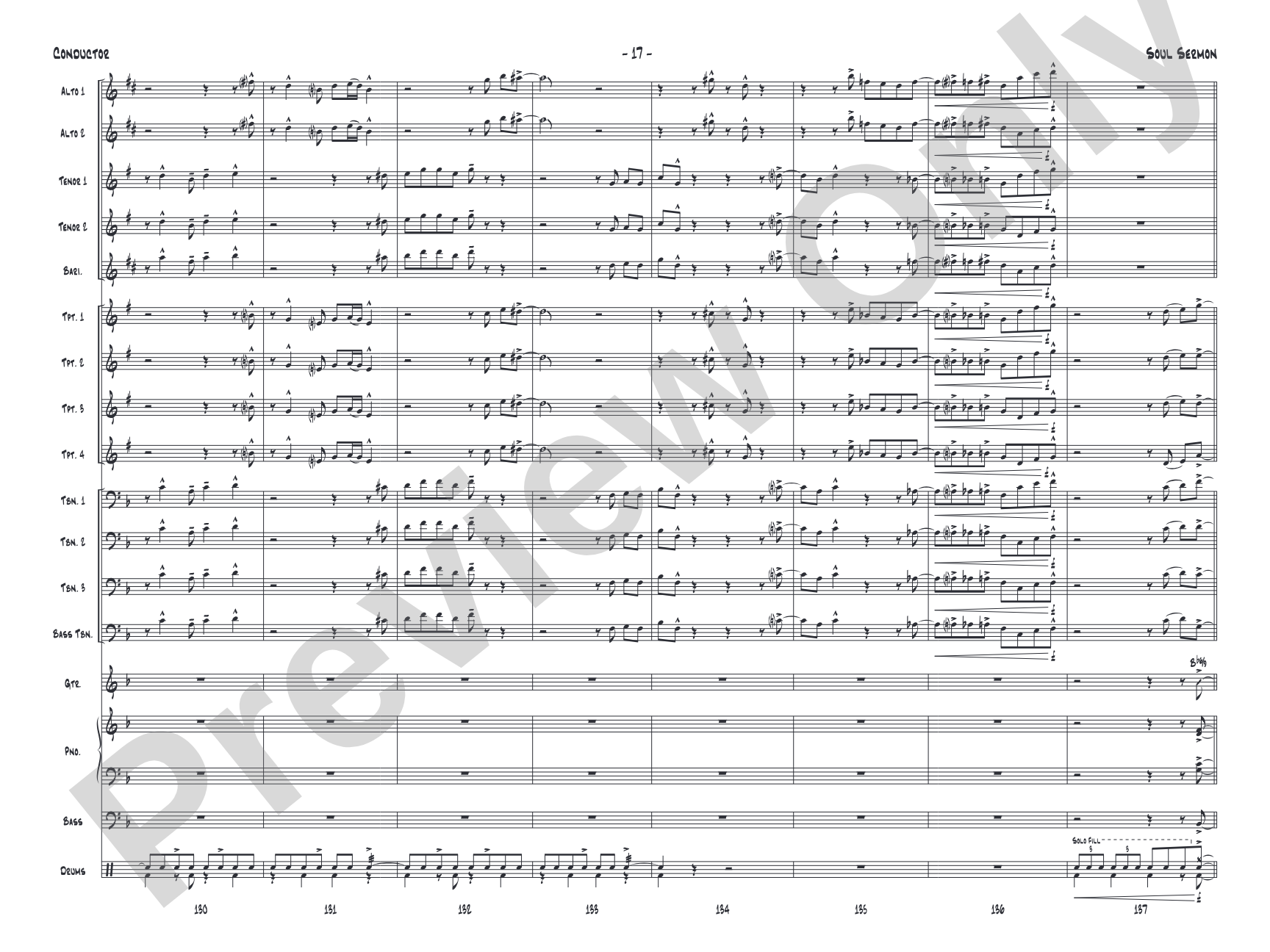 Soul Sermon: Jazz Ensemble Conductor Score & Parts