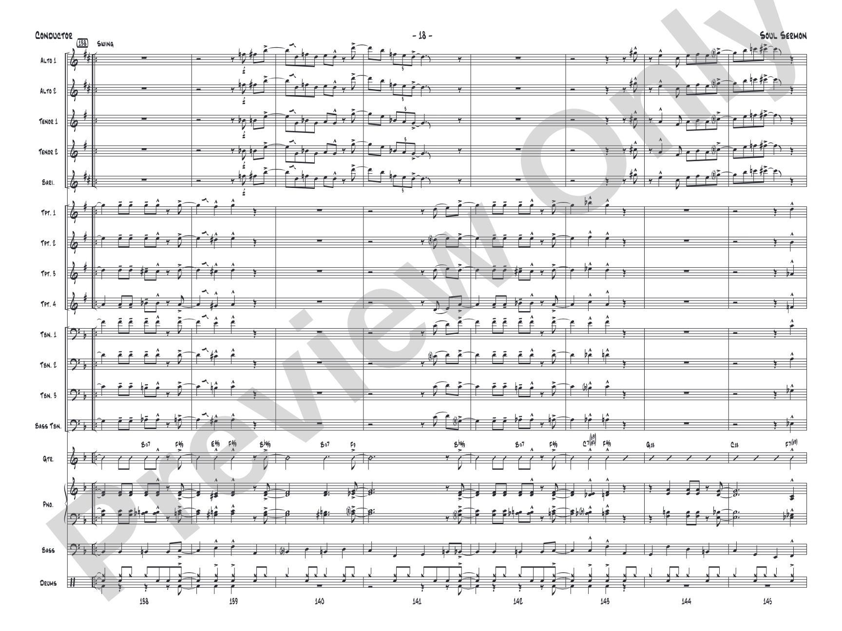 Soul Sermon: Jazz Ensemble Conductor Score & Parts