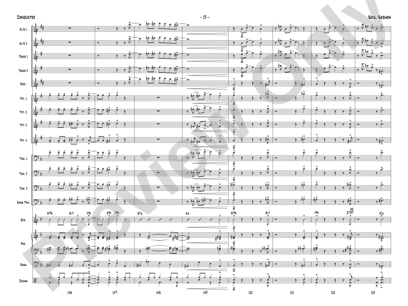 Soul Sermon: Jazz Ensemble Conductor Score & Parts