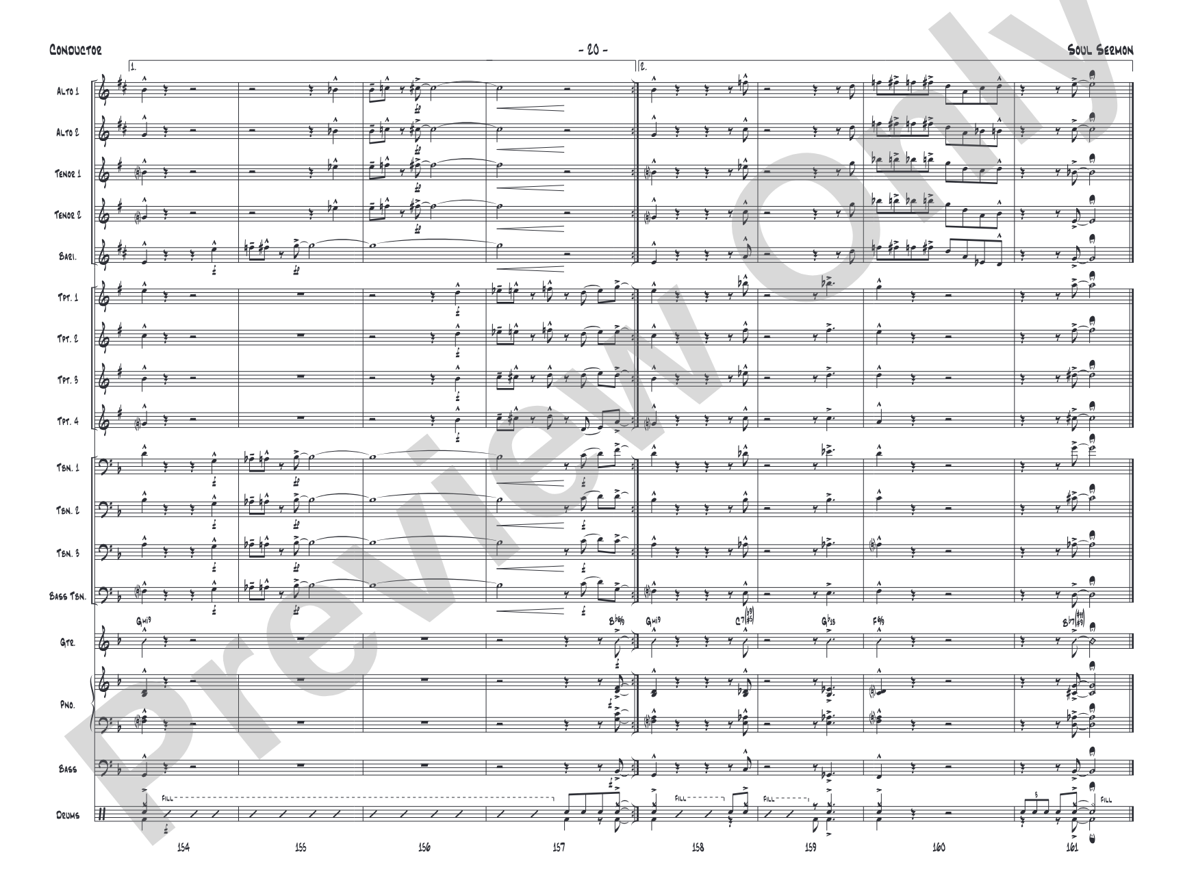 Soul Sermon: Jazz Ensemble Conductor Score & Parts