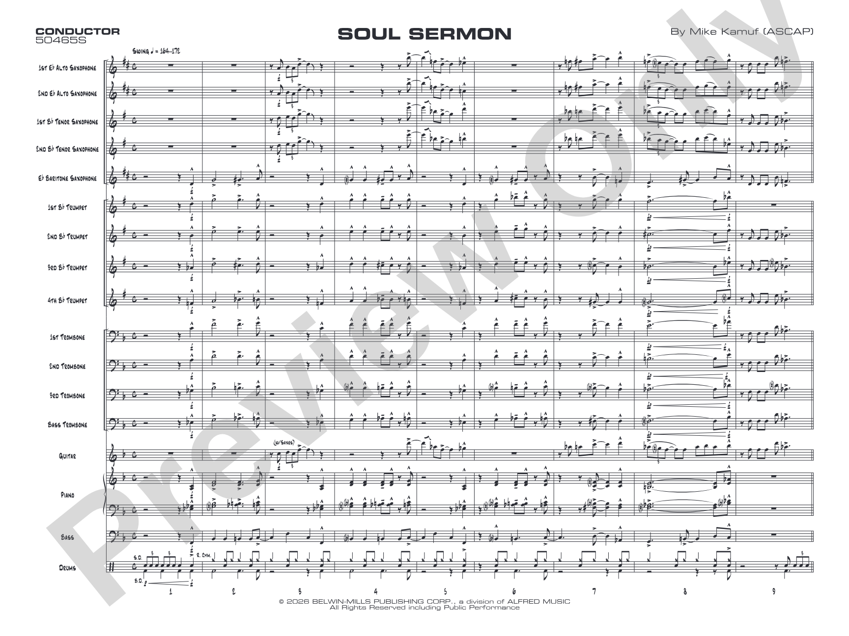 Soul Sermon: Jazz Ensemble Conductor Score & Parts