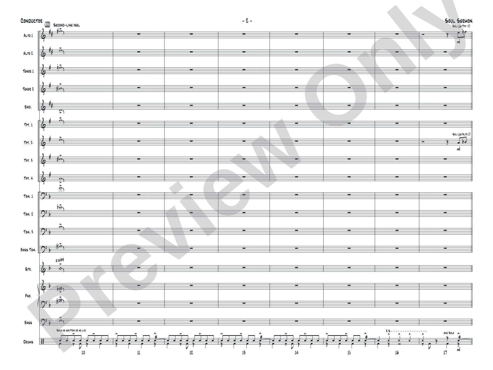 Soul Sermon: Jazz Ensemble Conductor Score & Parts
