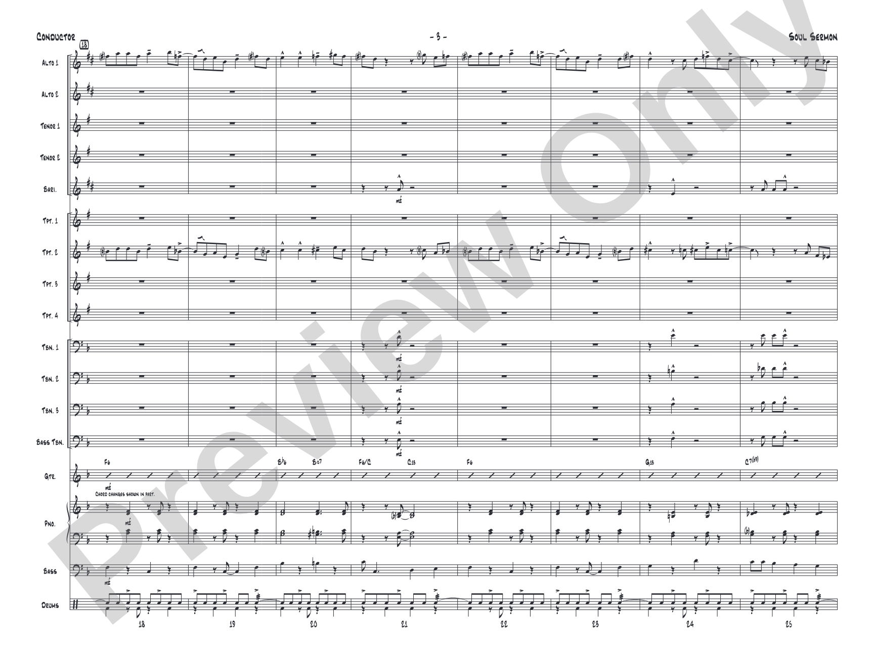 Soul Sermon: Jazz Ensemble Conductor Score & Parts
