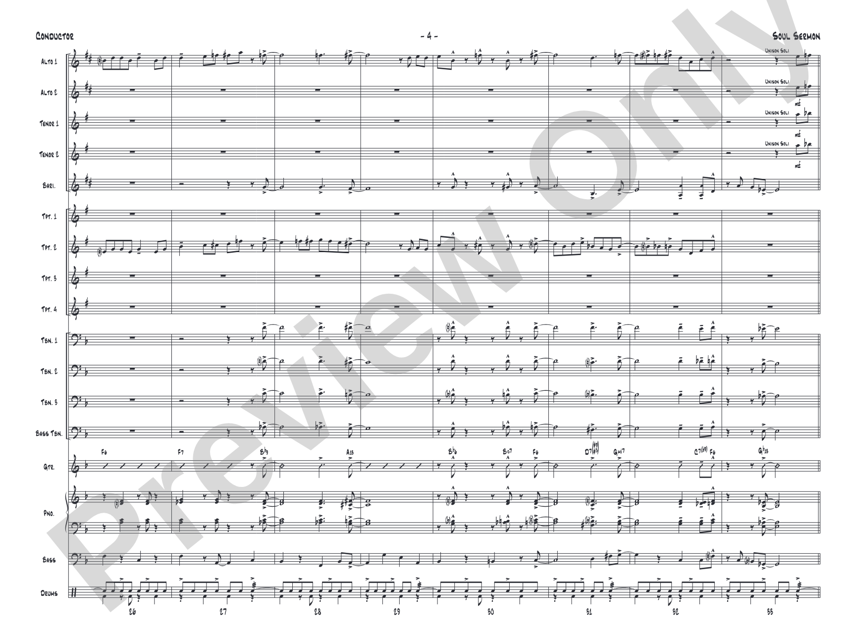 Soul Sermon: Jazz Ensemble Conductor Score & Parts
