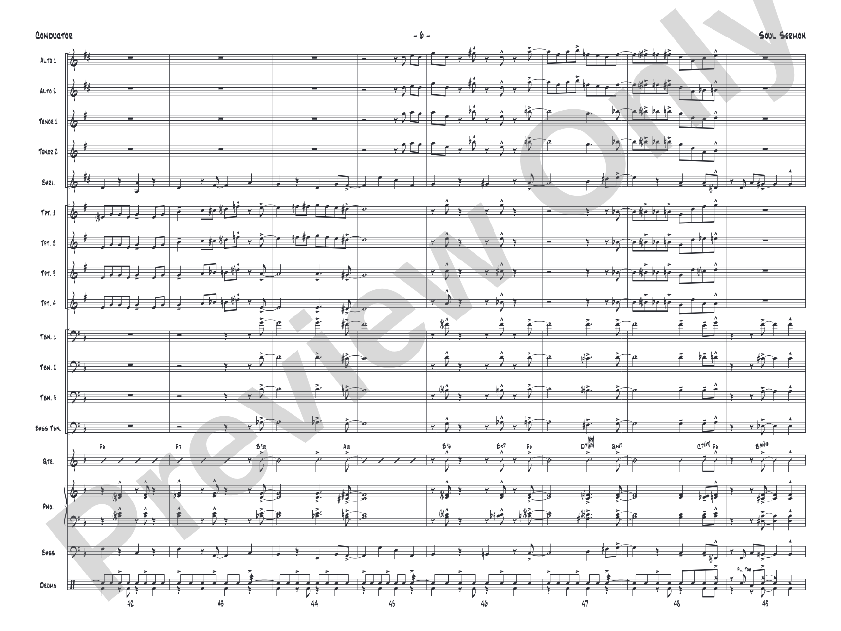 Soul Sermon: Jazz Ensemble Conductor Score & Parts