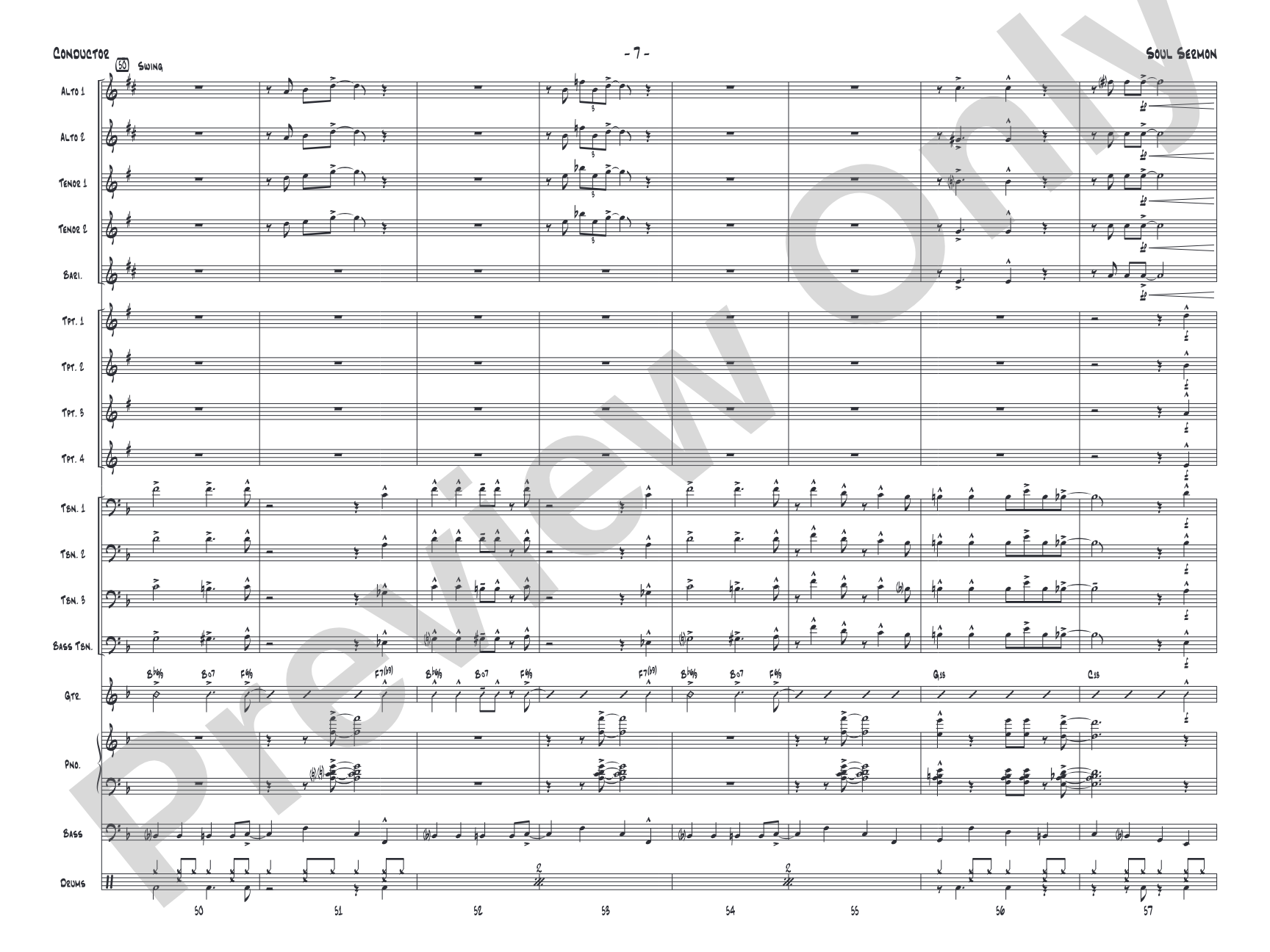 Soul Sermon: Jazz Ensemble Conductor Score & Parts