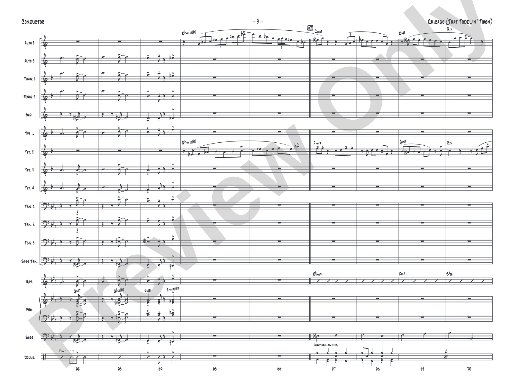 Chicago (That Toddlin' Town): Jazz Ensemble Conductor Score & Parts