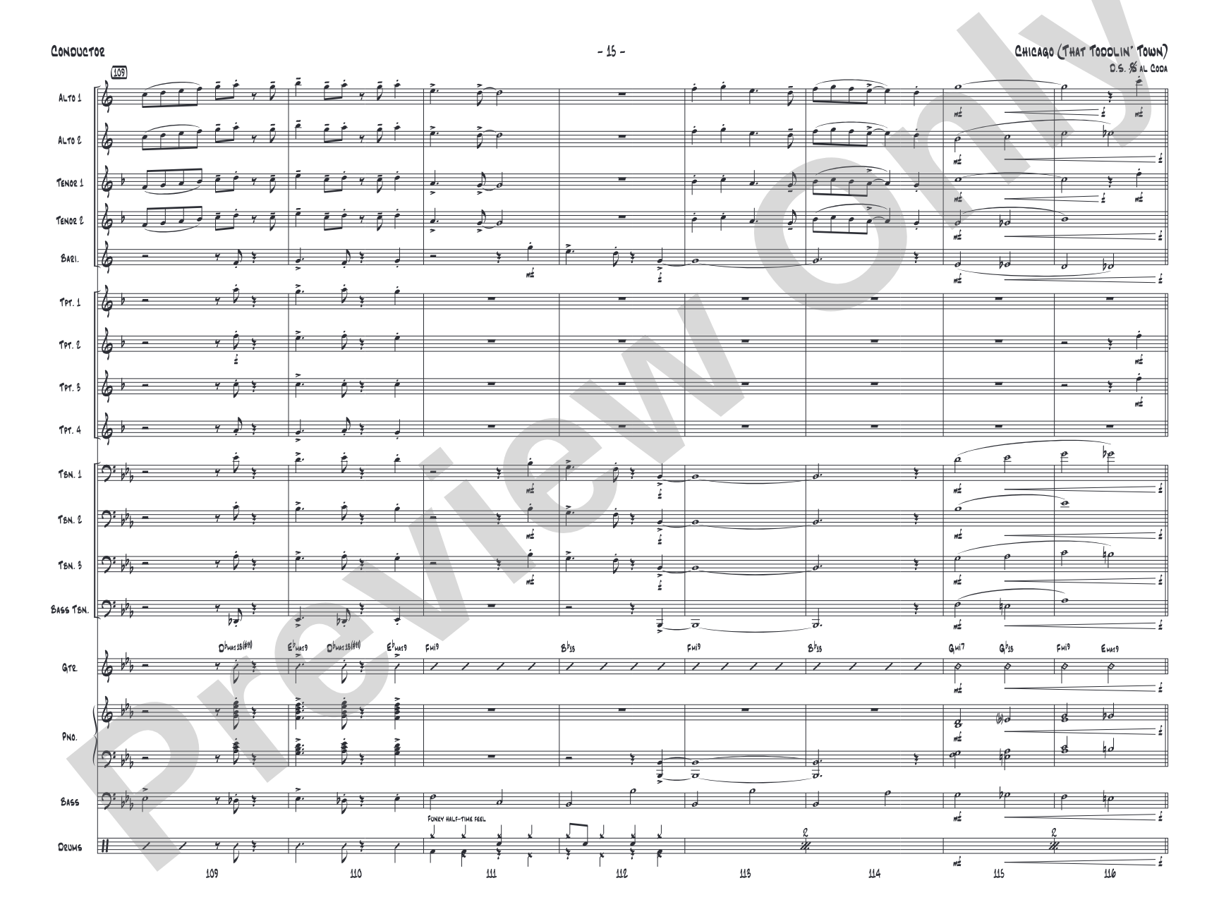 Chicago (That Toddlin' Town): Jazz Ensemble Conductor Score & Parts