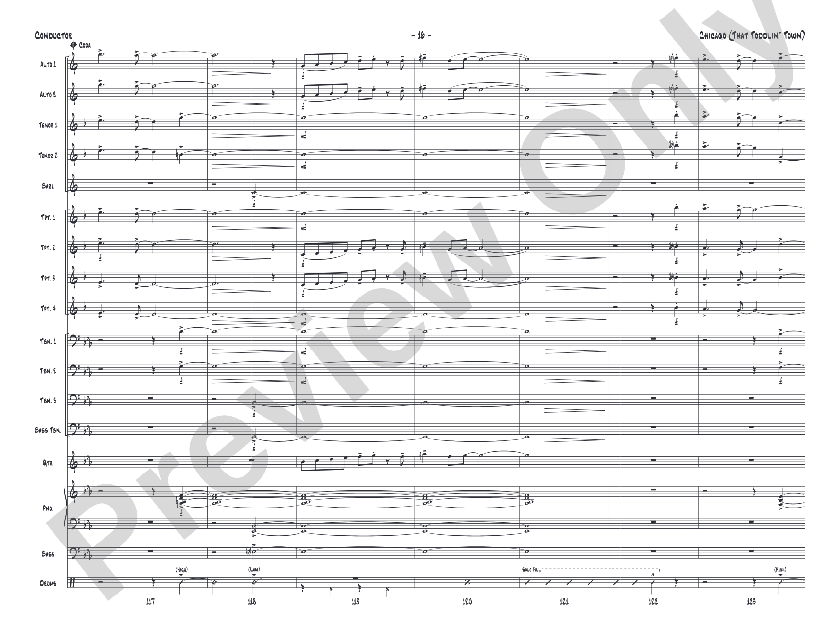 Chicago (That Toddlin' Town): Jazz Ensemble Conductor Score & Parts