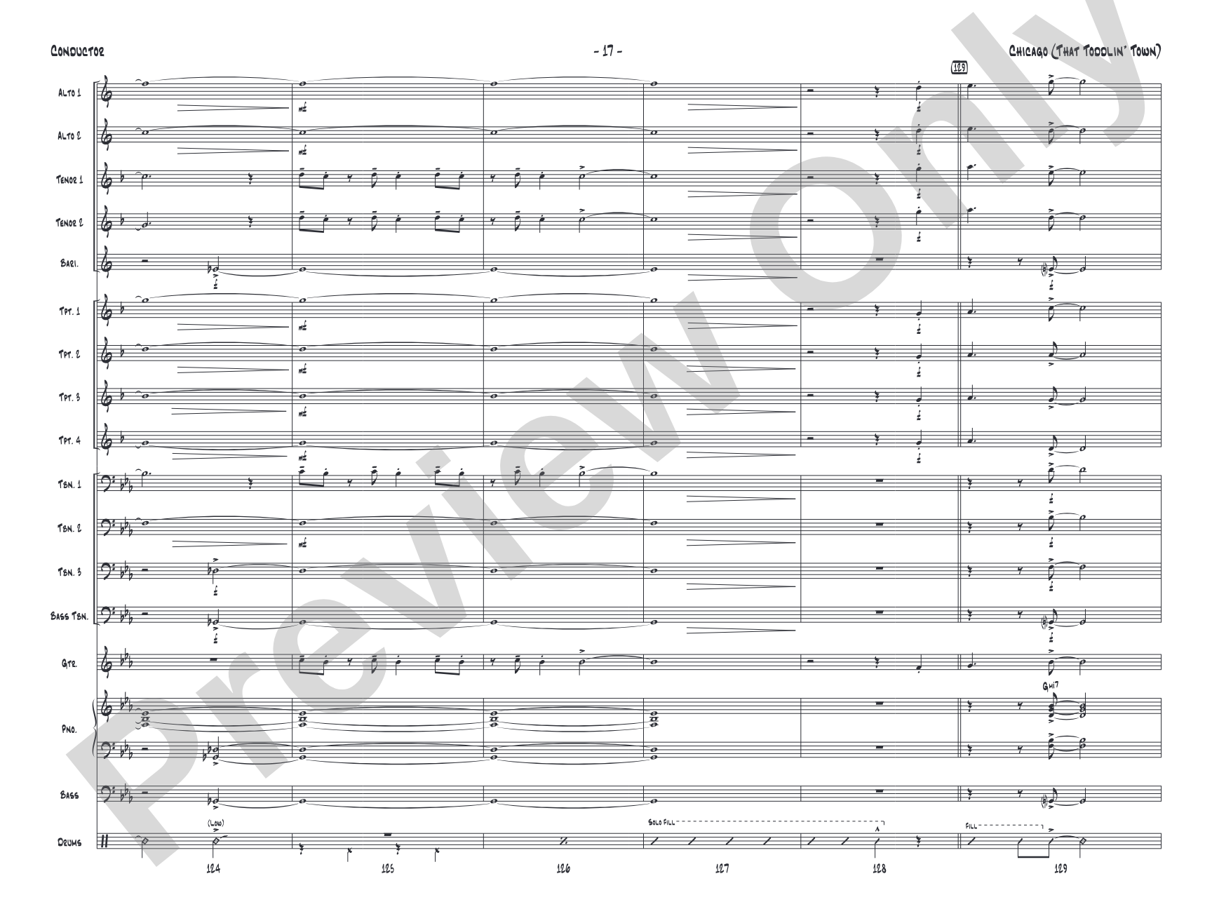 Chicago (That Toddlin' Town): Jazz Ensemble Conductor Score & Parts