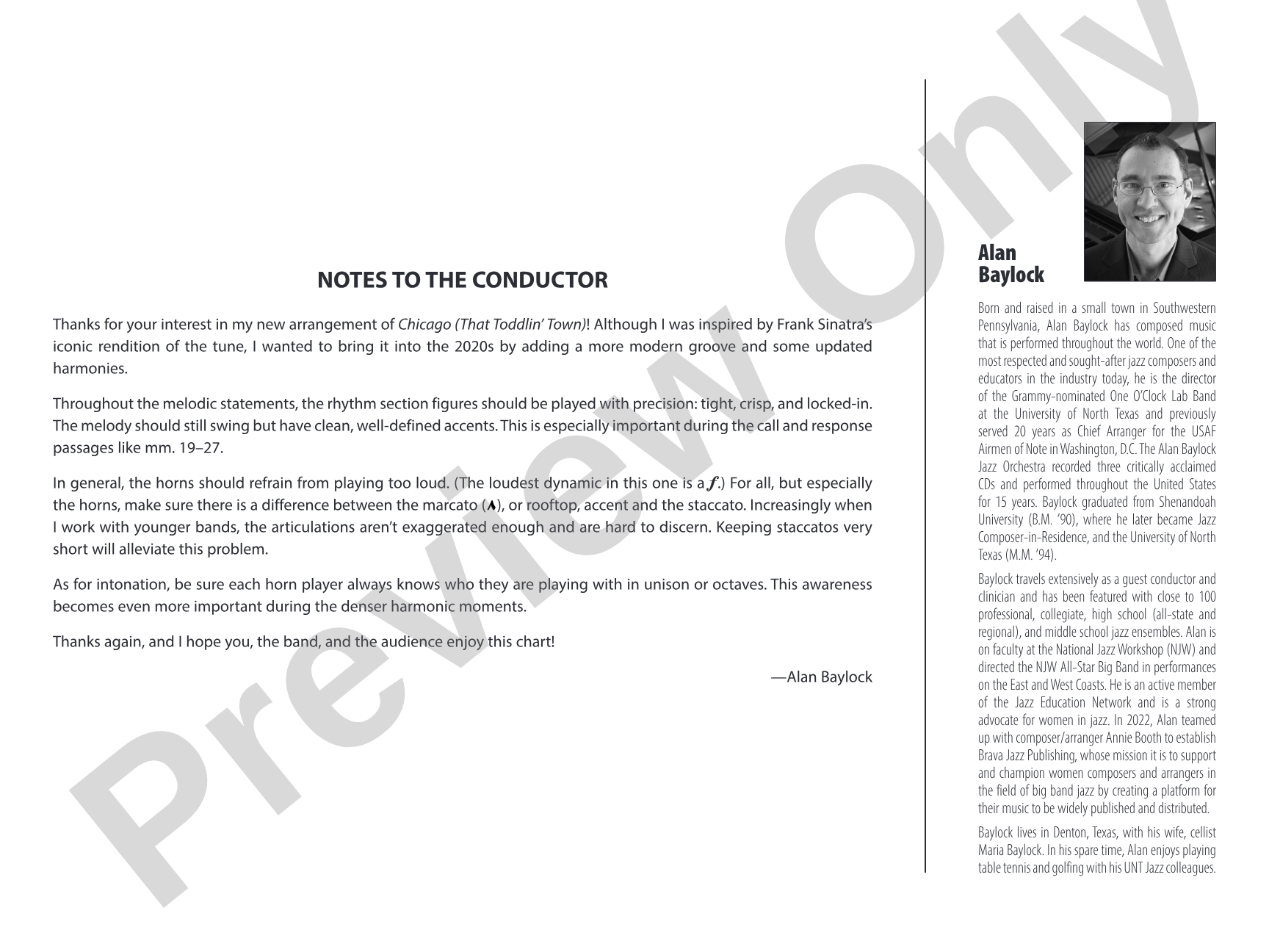 Chicago (That Toddlin' Town): Jazz Ensemble Conductor Score & Parts